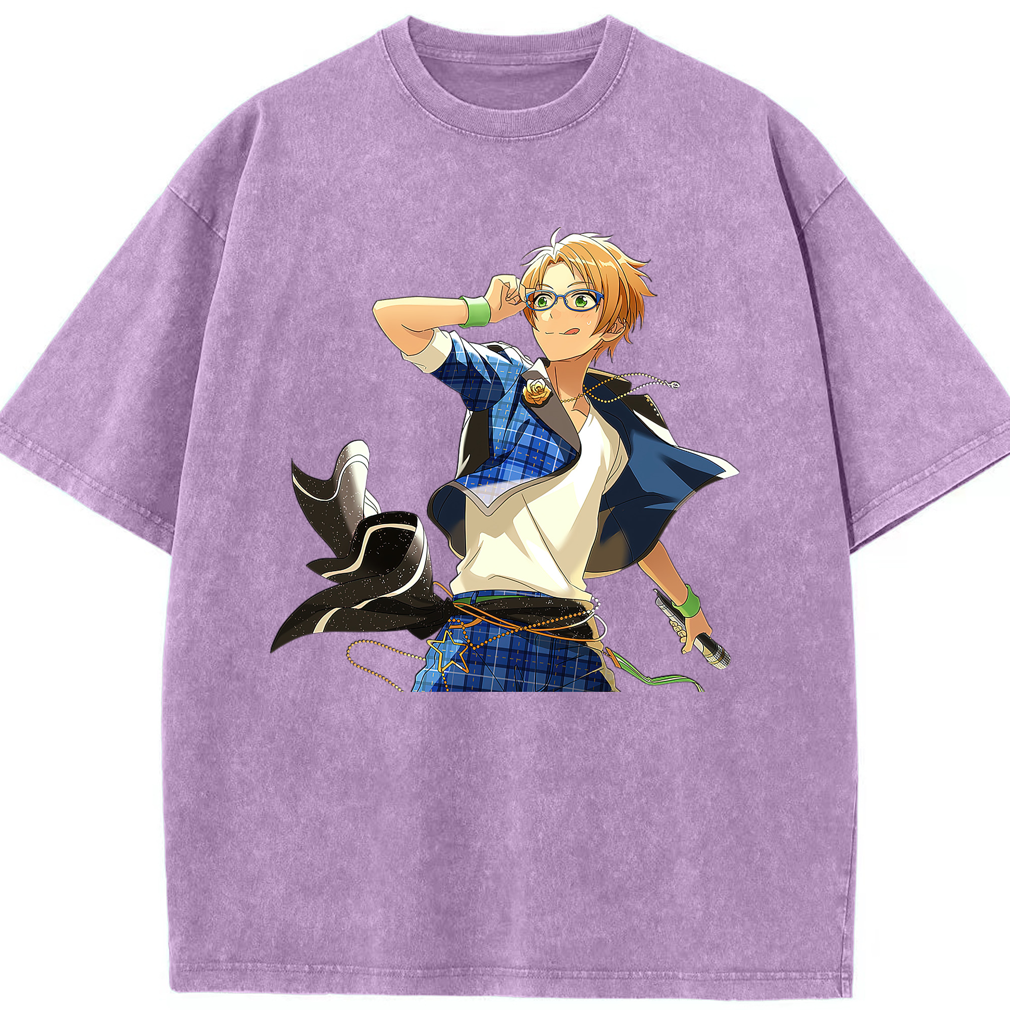 （画像用） あんさんぶるスターズ! Ensemble Stars 綿100% ヴィンテージ風 半袖Tシャツ（フロントプリント）