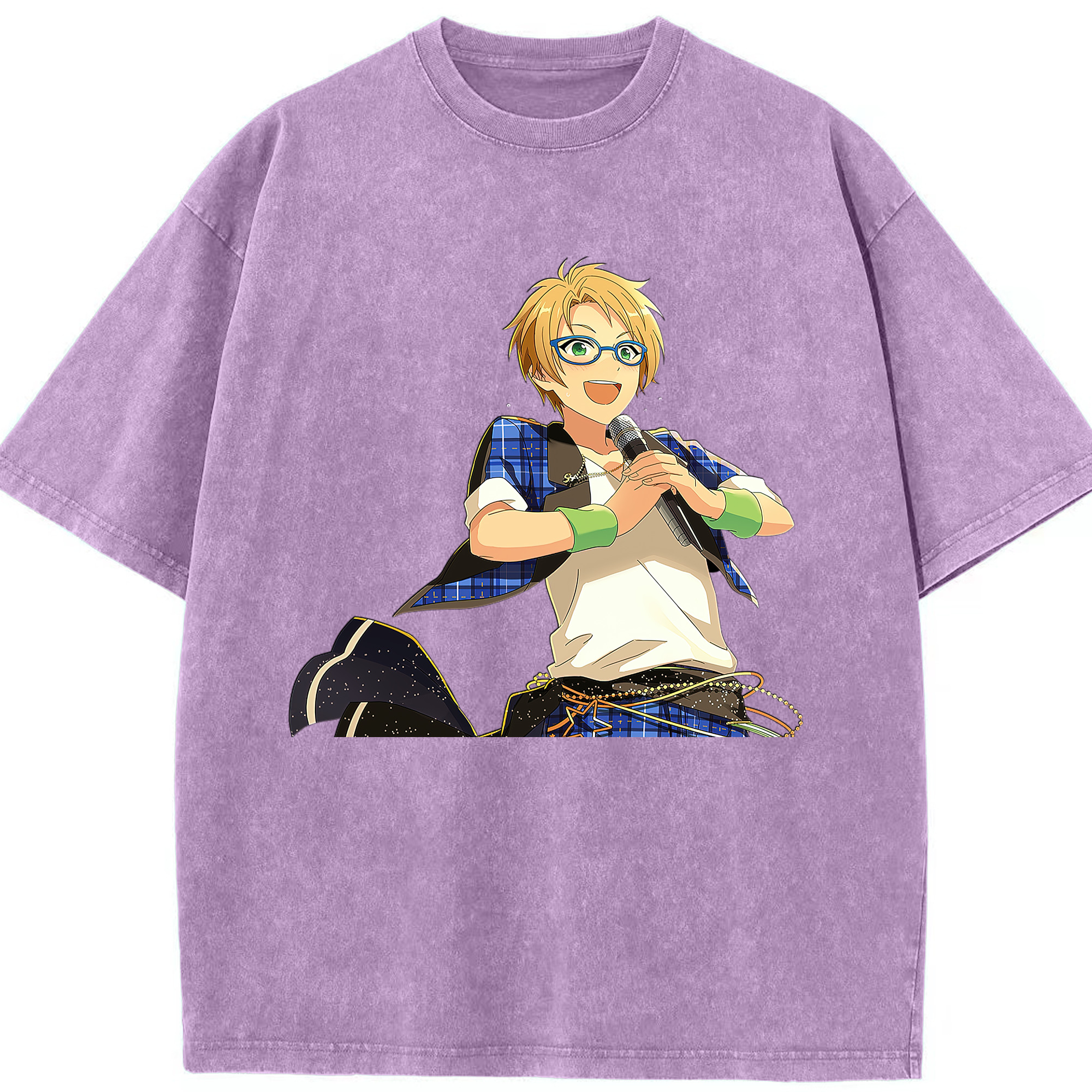 （画像用） あんさんぶるスターズ! Ensemble Stars 綿100% ヴィンテージ風 半袖Tシャツ（フロントプリント）