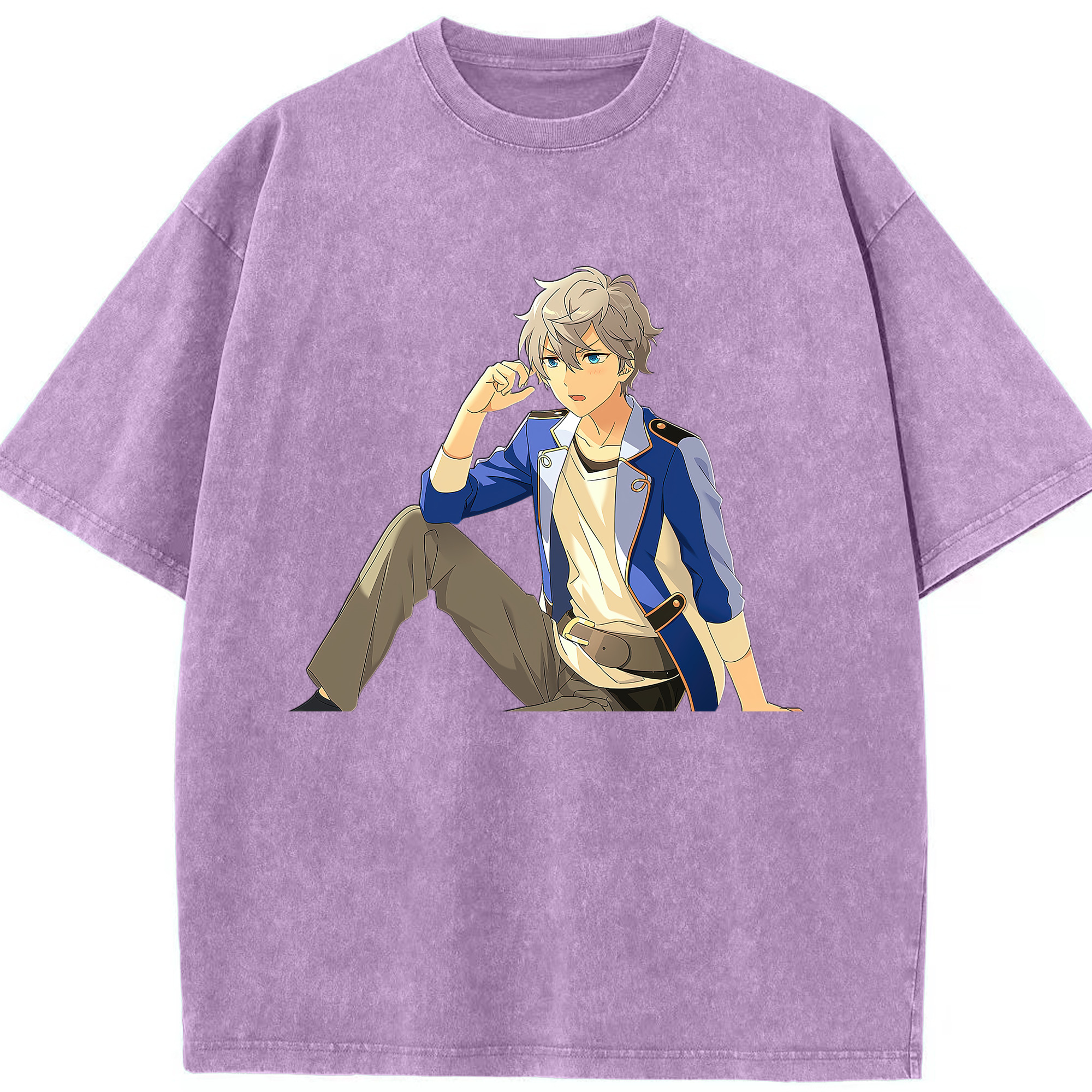 （画像用） あんさんぶるスターズ! Ensemble Stars 綿100% ヴィンテージ風 半袖Tシャツ（フロントプリント）