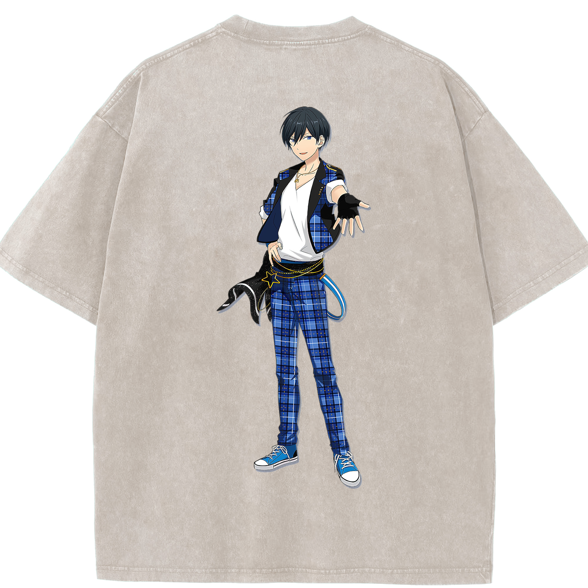 （画像用） あんさんぶるスターズ! Ensemble Stars 綿100% ヴィンテージ風 半袖Tシャツ（背面プリント）