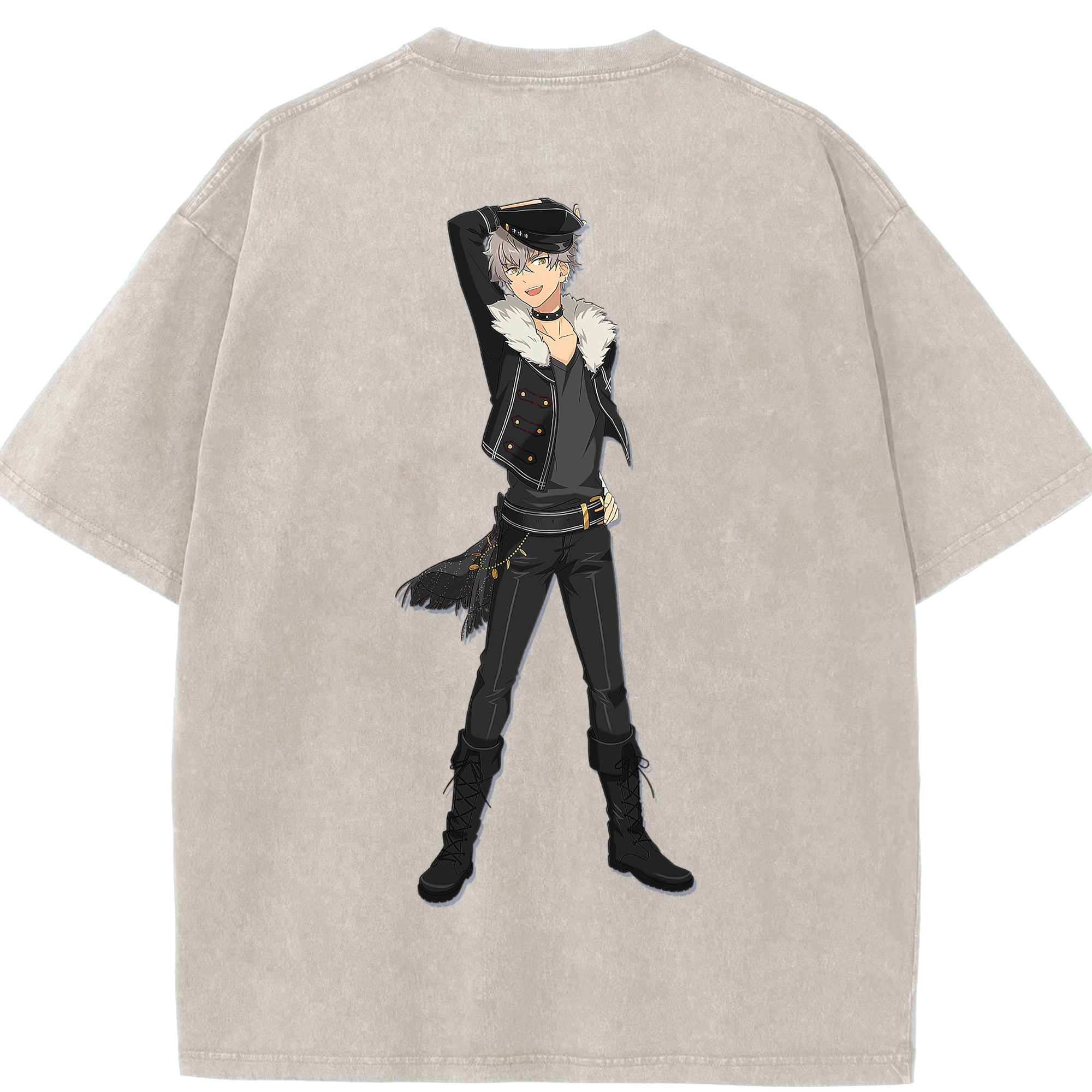 （画像用） あんさんぶるスターズ! Ensemble Stars 綿100% ヴィンテージ風 半袖Tシャツ（背面プリント）