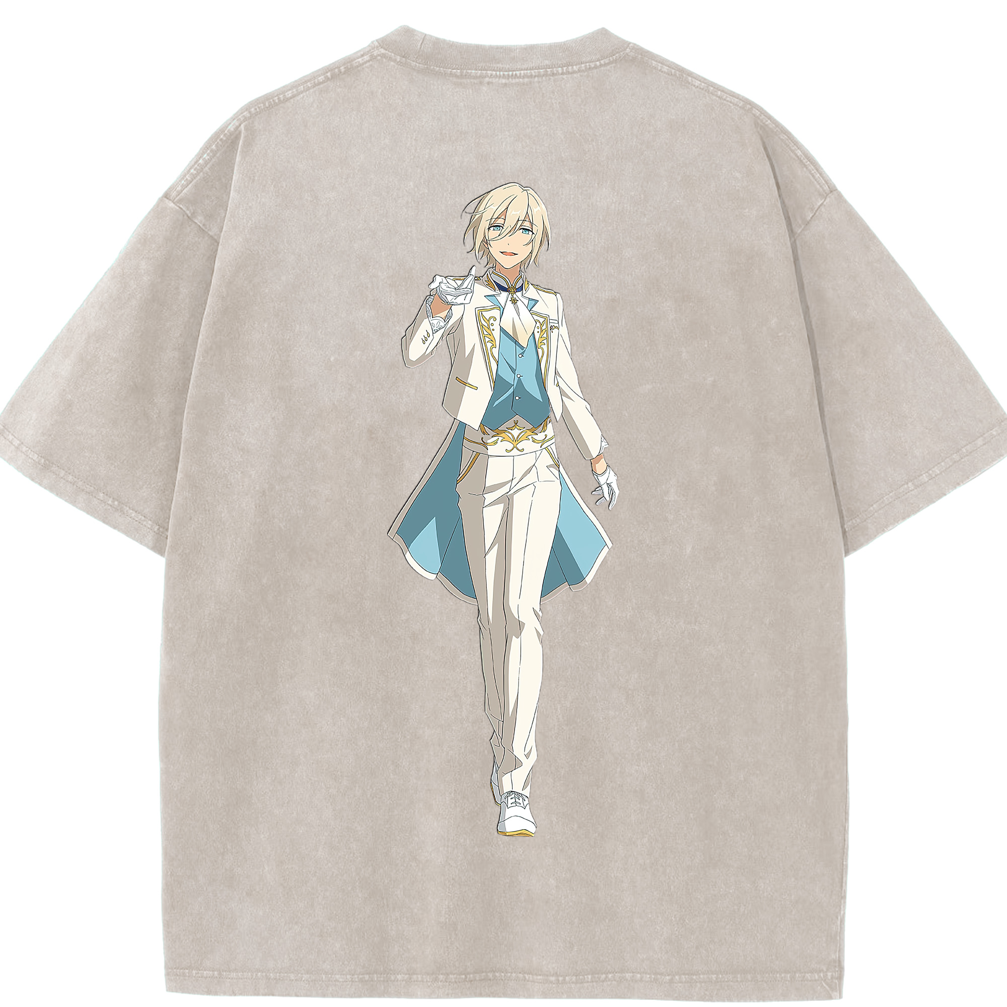 （画像用） あんさんぶるスターズ! Ensemble Stars 綿100% ヴィンテージ風 半袖Tシャツ（背面プリント）