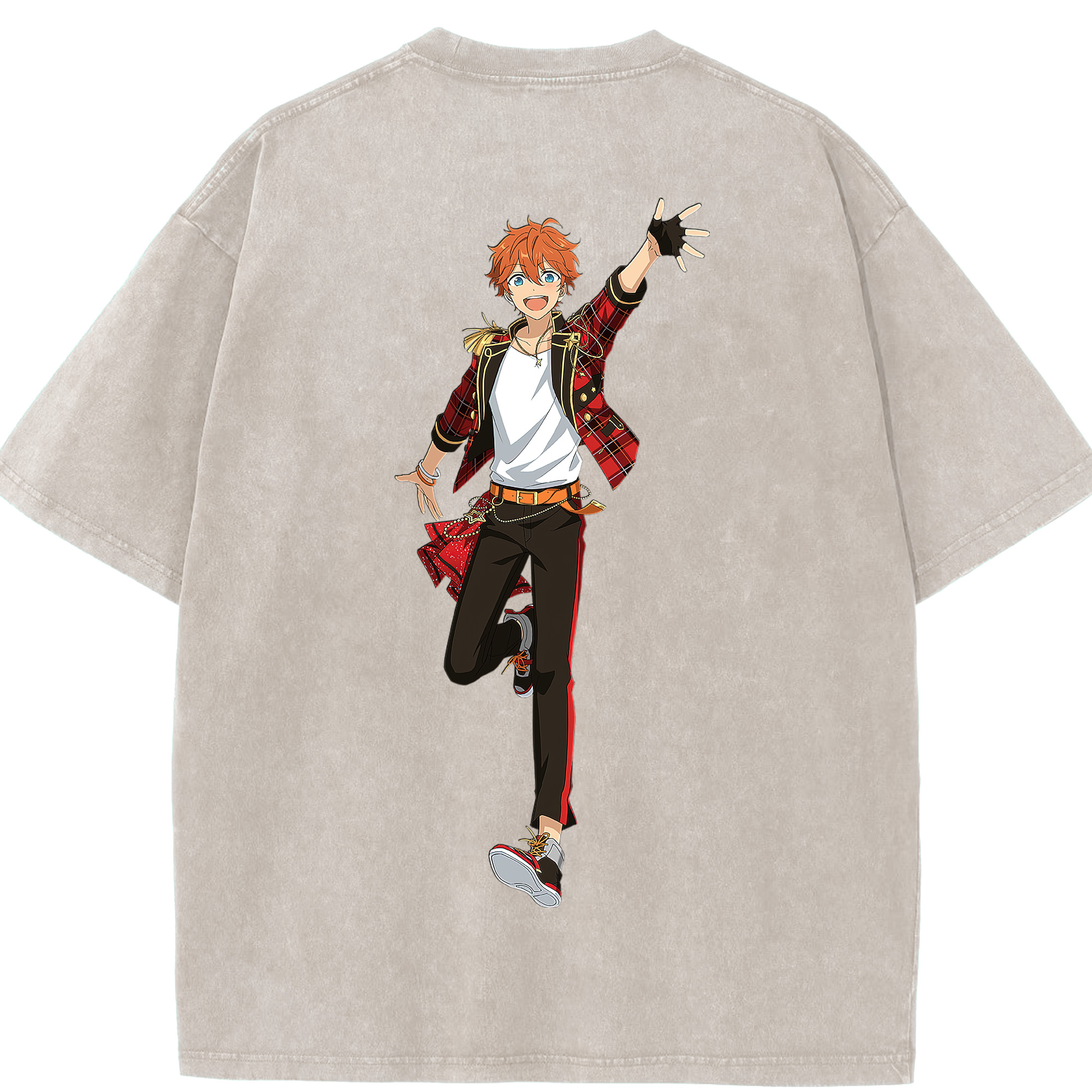（画像用） あんさんぶるスターズ! Ensemble Stars 綿100% ヴィンテージ風 半袖Tシャツ（背面プリント）