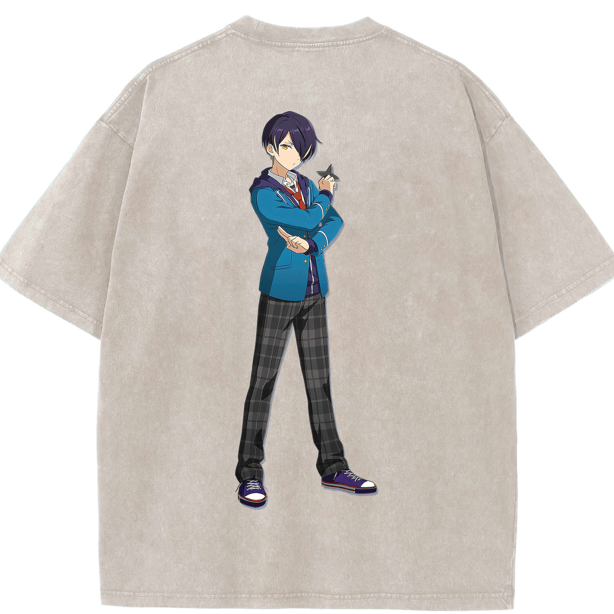 （画像用） あんさんぶるスターズ! Ensemble Stars 綿100% ヴィンテージ風 半袖Tシャツ（背面プリント）