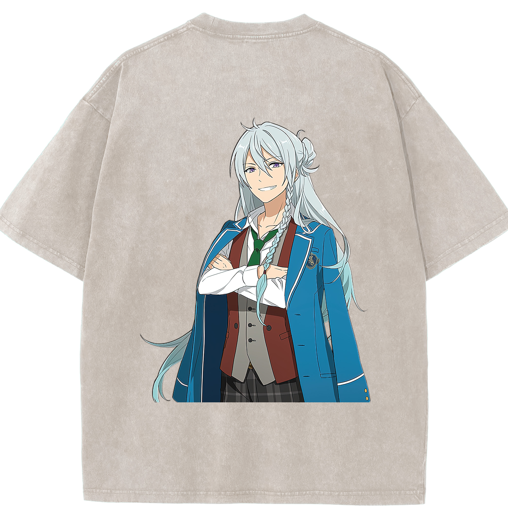 （画像用） あんさんぶるスターズ! Ensemble Stars 綿100% ヴィンテージ風 半袖Tシャツ（背面プリント）