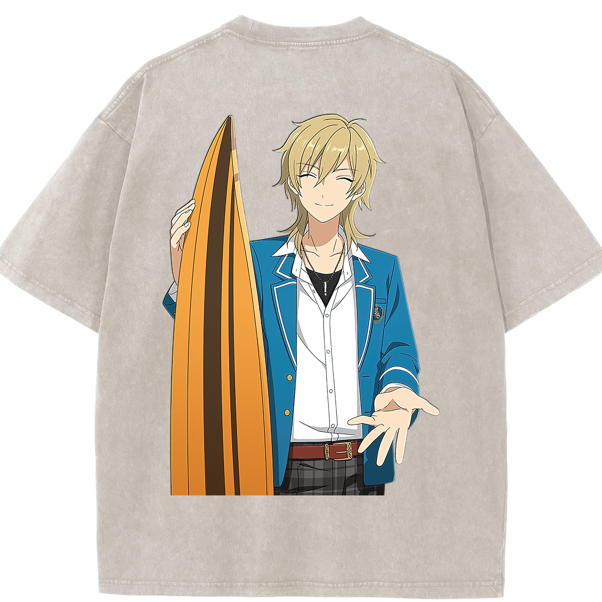 （画像用） あんさんぶるスターズ! Ensemble Stars 綿100% ヴィンテージ風 半袖Tシャツ（背面プリント）