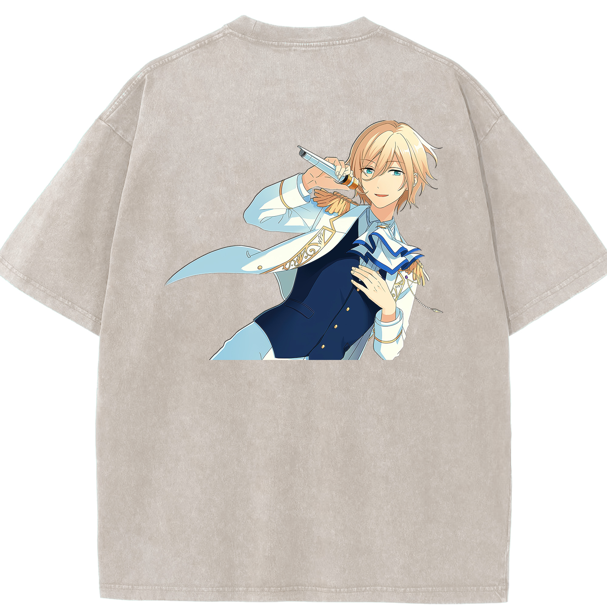 （画像用） あんさんぶるスターズ! Ensemble Stars 綿100% ヴィンテージ風 半袖Tシャツ（背面プリント）