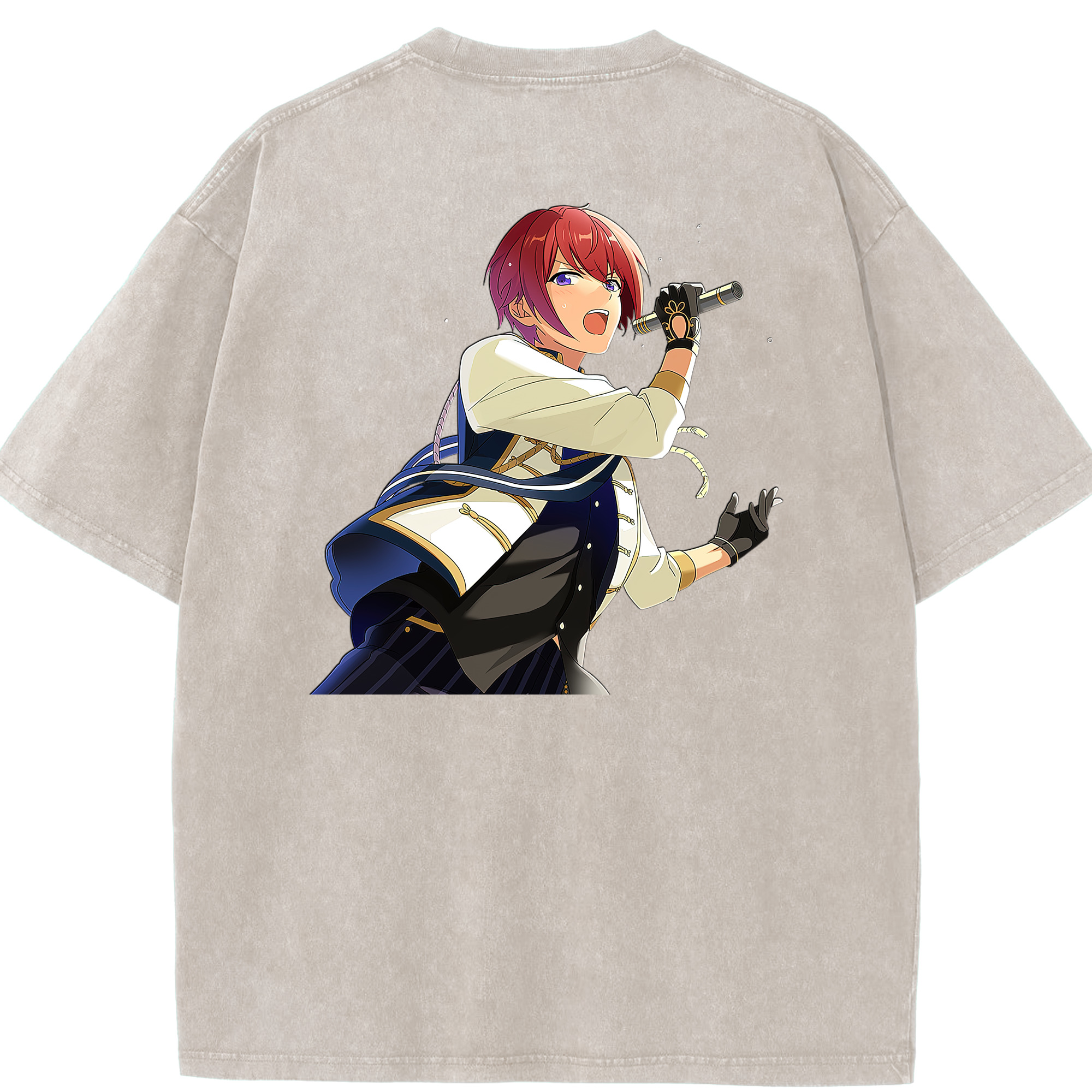 （画像用） あんさんぶるスターズ! Ensemble Stars 綿100% ヴィンテージ風 半袖Tシャツ（背面プリント）