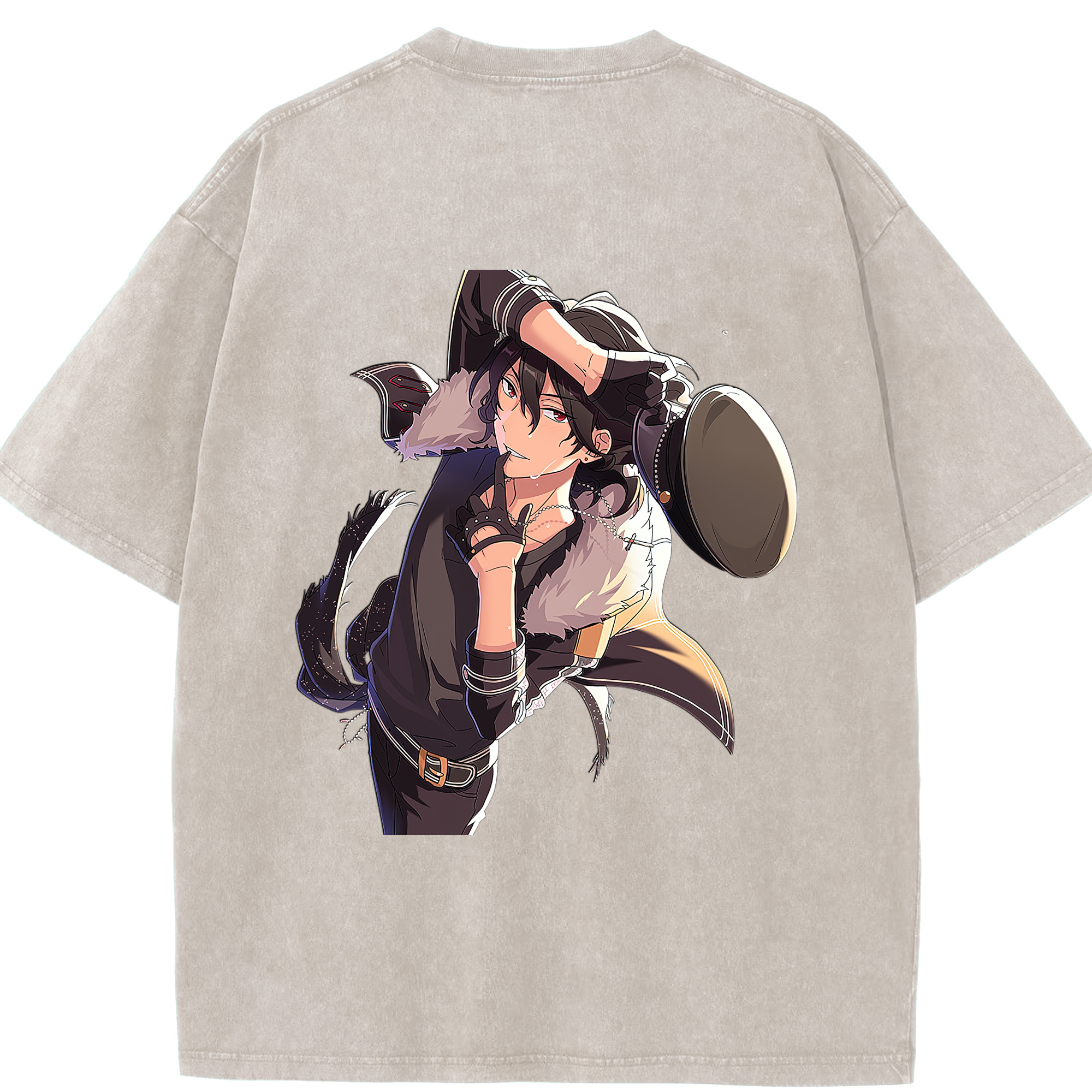 （画像用） あんさんぶるスターズ! Ensemble Stars 綿100% ヴィンテージ風 半袖Tシャツ（背面プリント）
