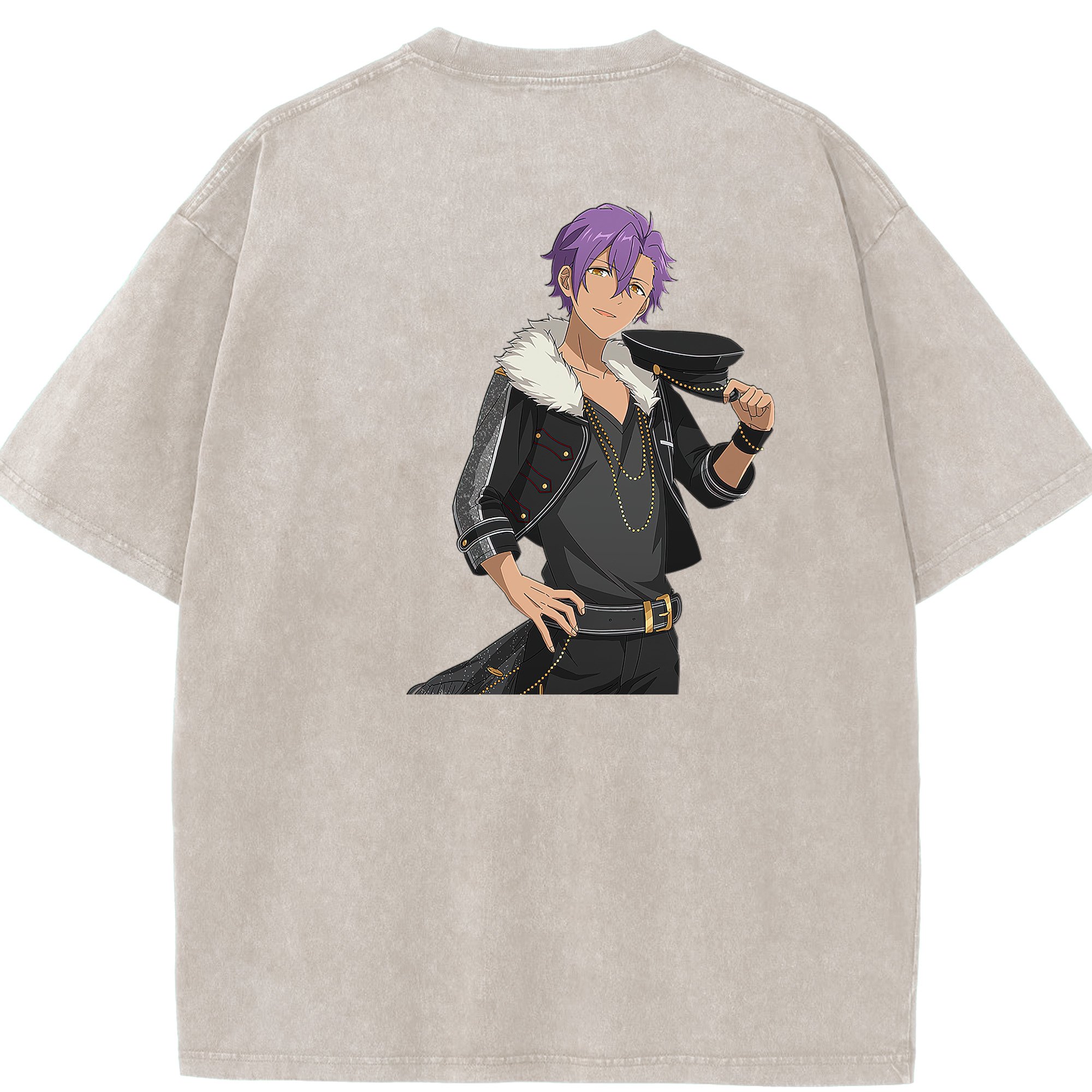 （画像用） あんさんぶるスターズ! Ensemble Stars 綿100% ヴィンテージ風 半袖Tシャツ（背面プリント）