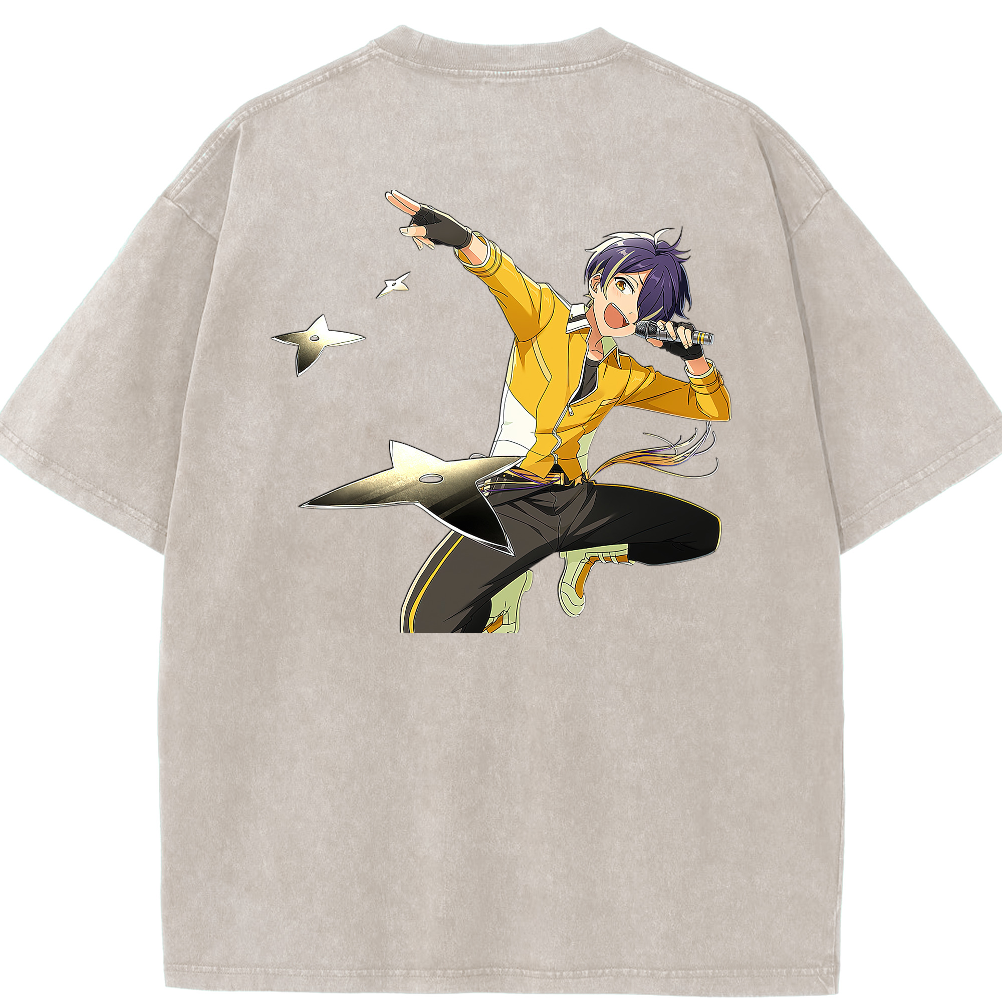 （画像用） あんさんぶるスターズ! Ensemble Stars 綿100% ヴィンテージ風 半袖Tシャツ（背面プリント）