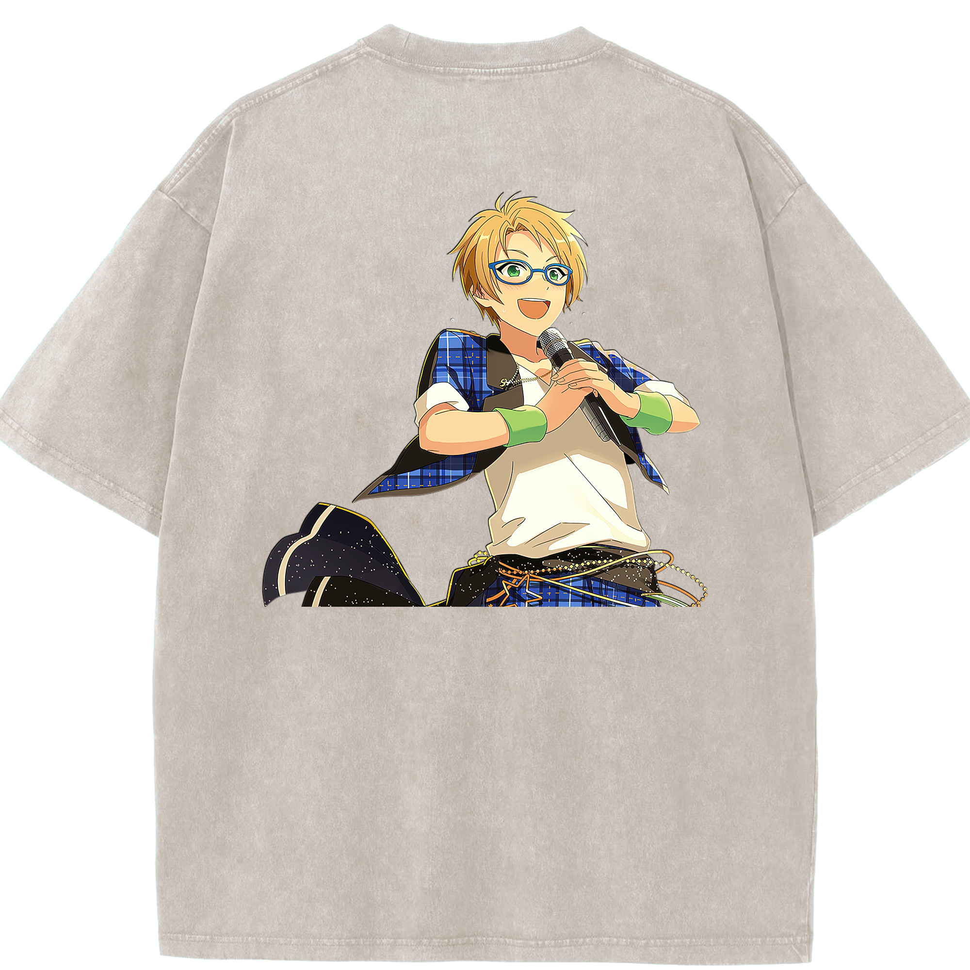 （画像用） あんさんぶるスターズ! Ensemble Stars 綿100% ヴィンテージ風 半袖Tシャツ（背面プリント）