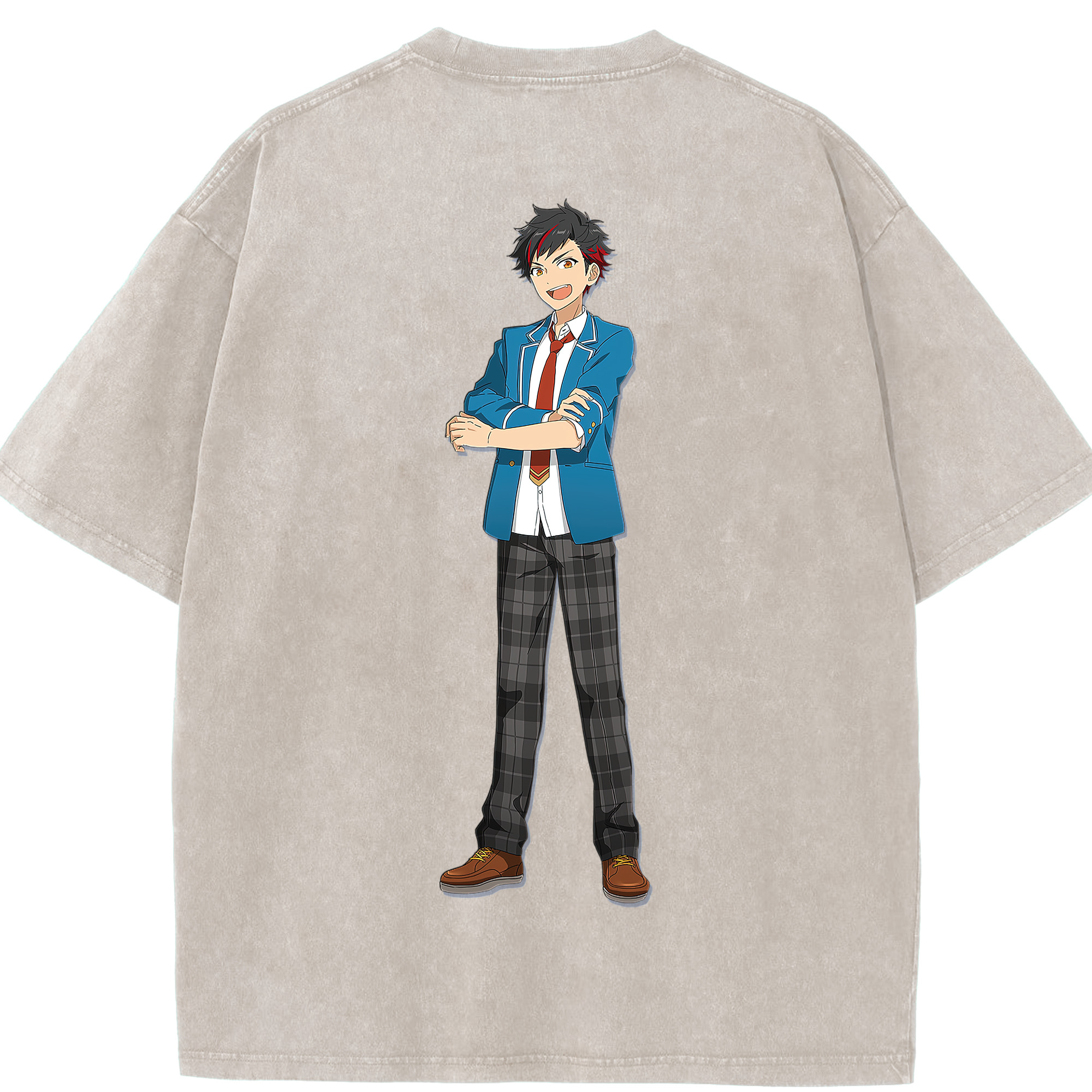 （画像用） あんさんぶるスターズ! Ensemble Stars 綿100% ヴィンテージ風 半袖Tシャツ（背面プリント）