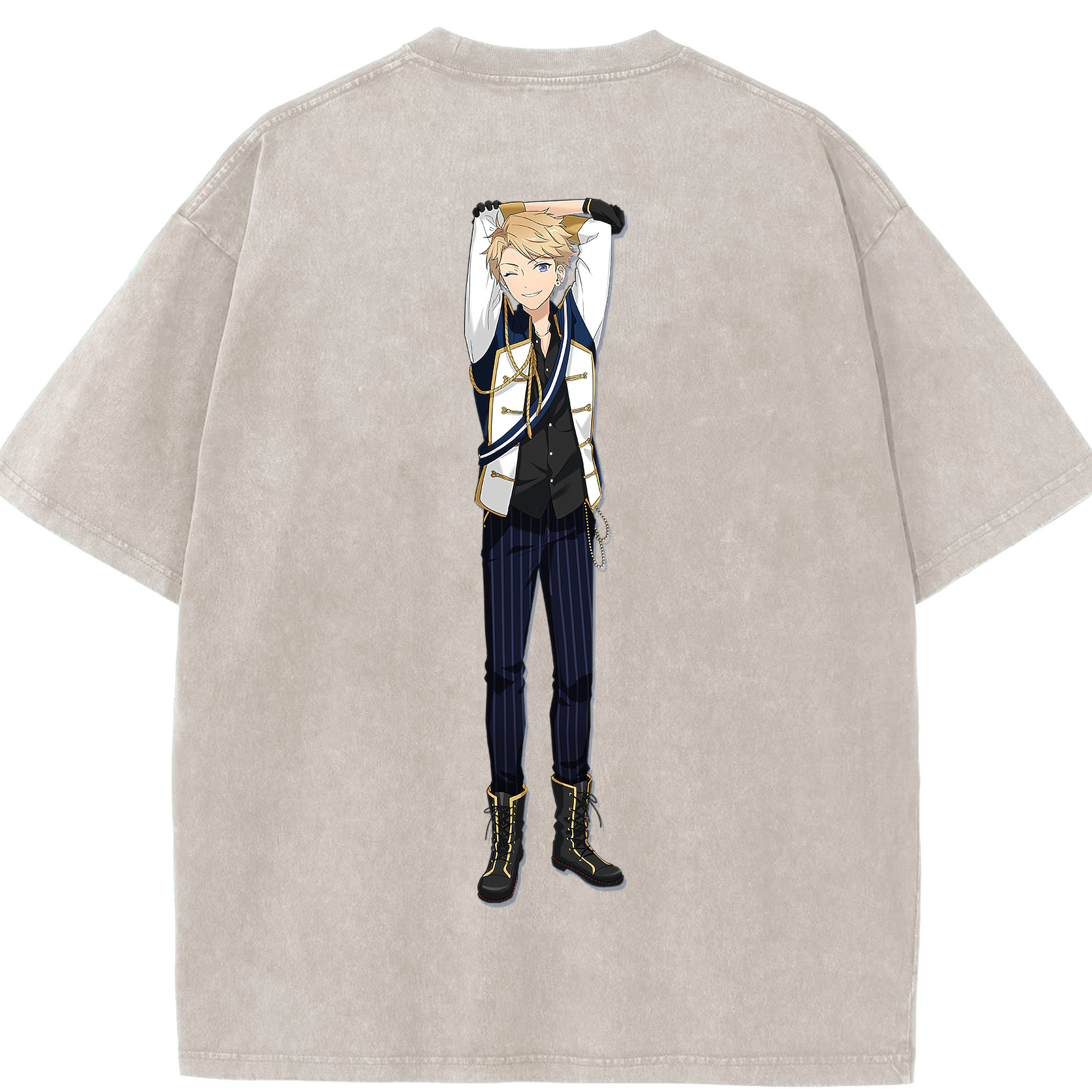 （画像用） あんさんぶるスターズ! Ensemble Stars 綿100% ヴィンテージ風 半袖Tシャツ（背面プリント）