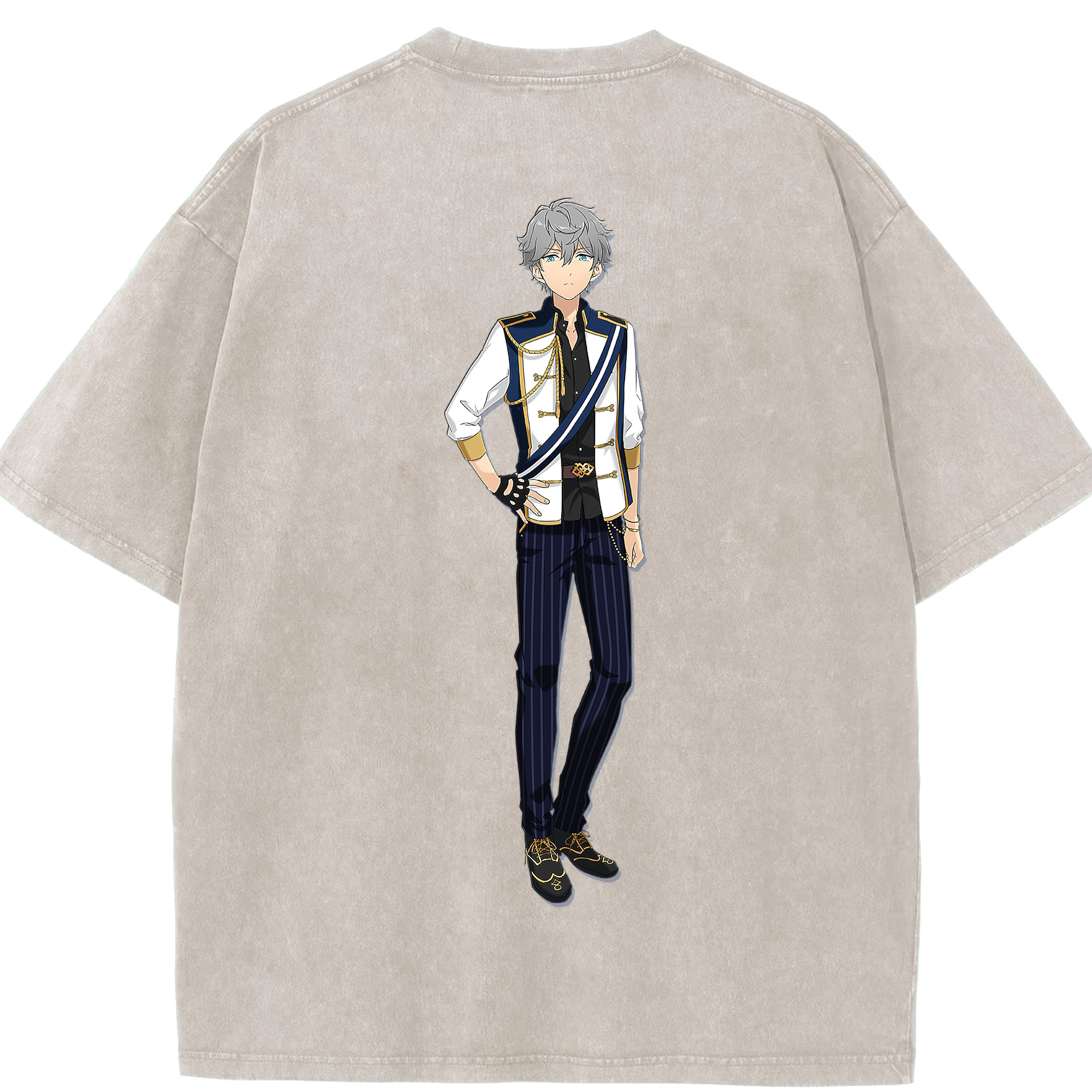 （画像用） あんさんぶるスターズ! Ensemble Stars 綿100% ヴィンテージ風 半袖Tシャツ（背面プリント）