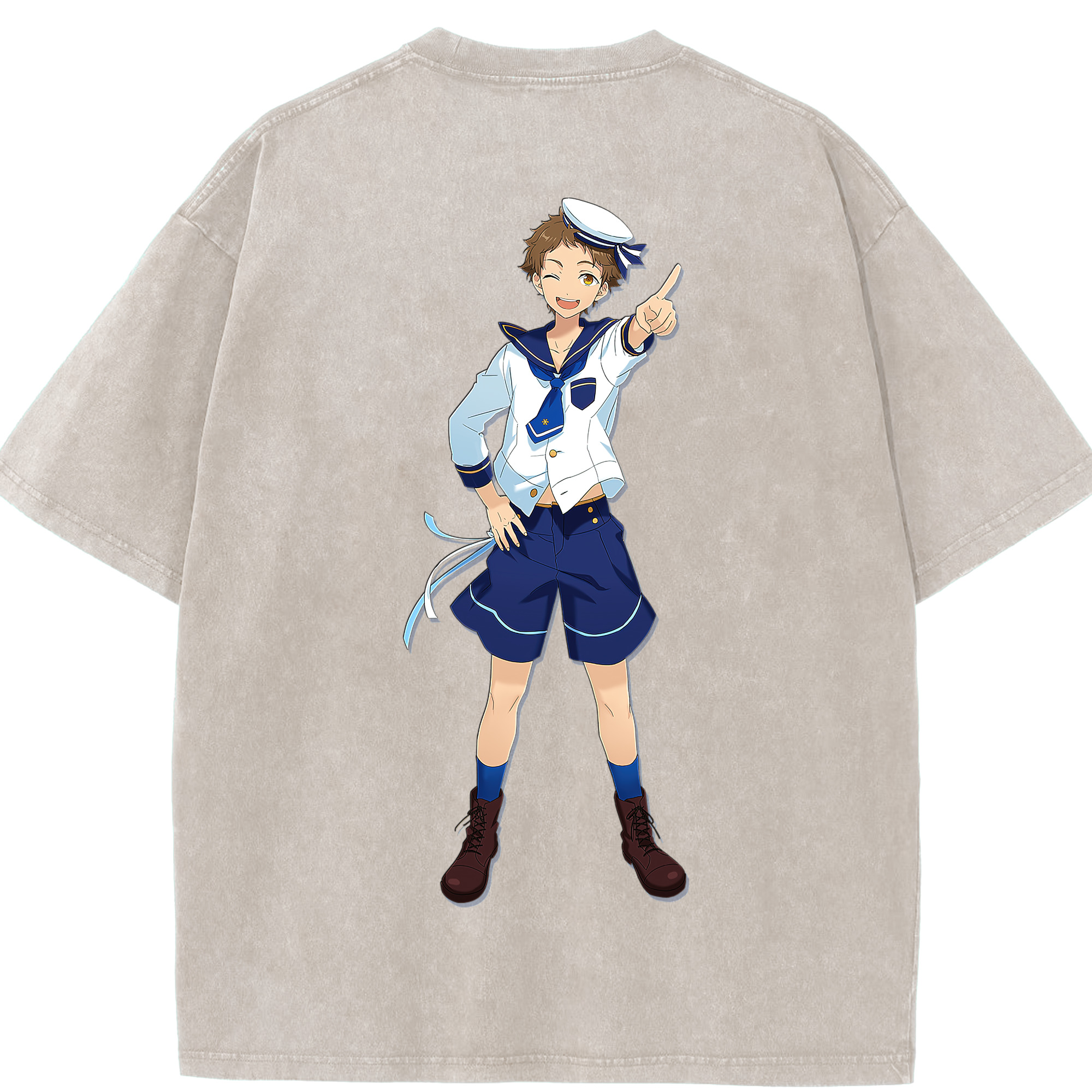 （画像用） あんさんぶるスターズ! Ensemble Stars 綿100% ヴィンテージ風 半袖Tシャツ（背面プリント）