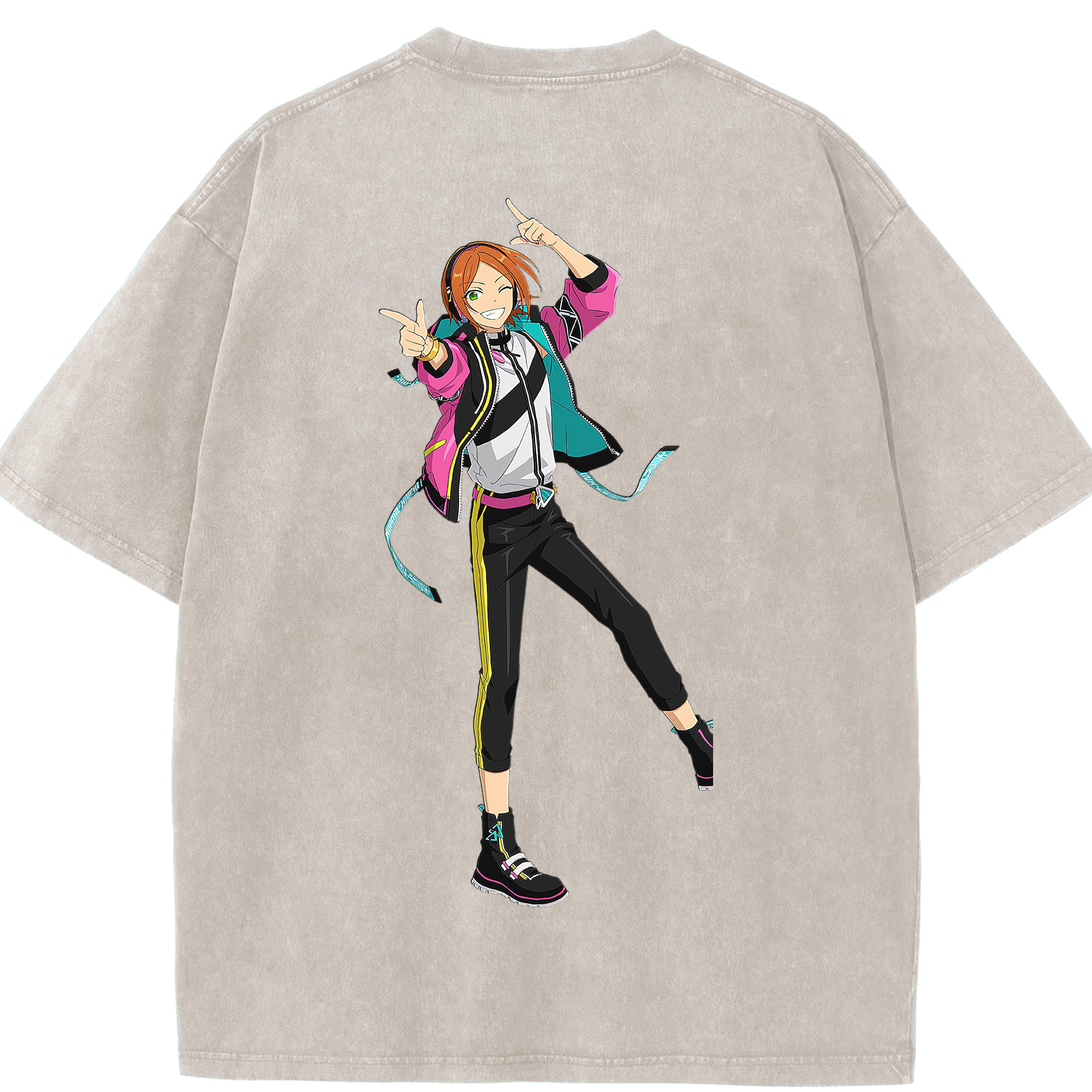 （画像用） あんさんぶるスターズ! Ensemble Stars 綿100% ヴィンテージ風 半袖Tシャツ（背面プリント）