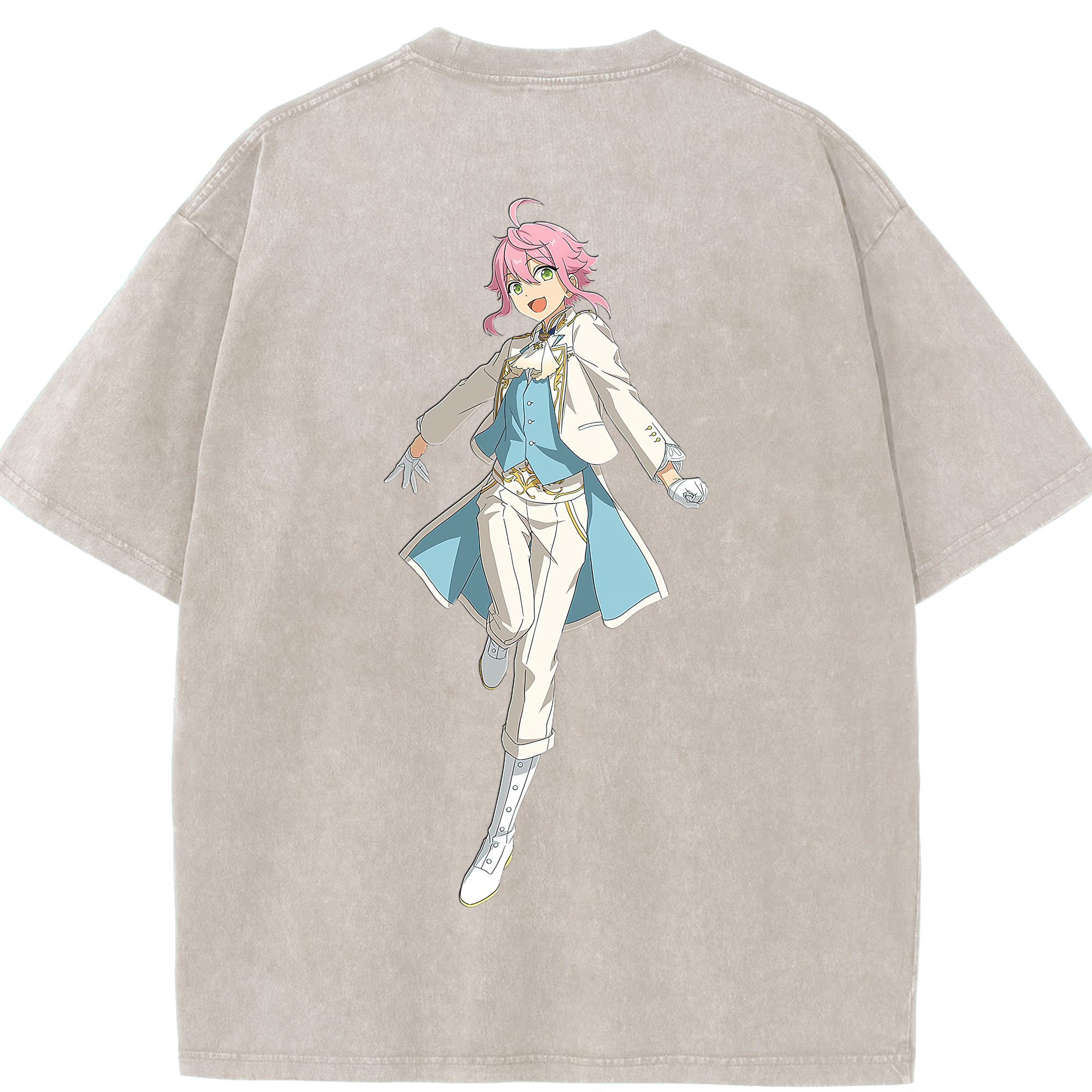 （画像用） あんさんぶるスターズ! Ensemble Stars 綿100% ヴィンテージ風 半袖Tシャツ（背面プリント）