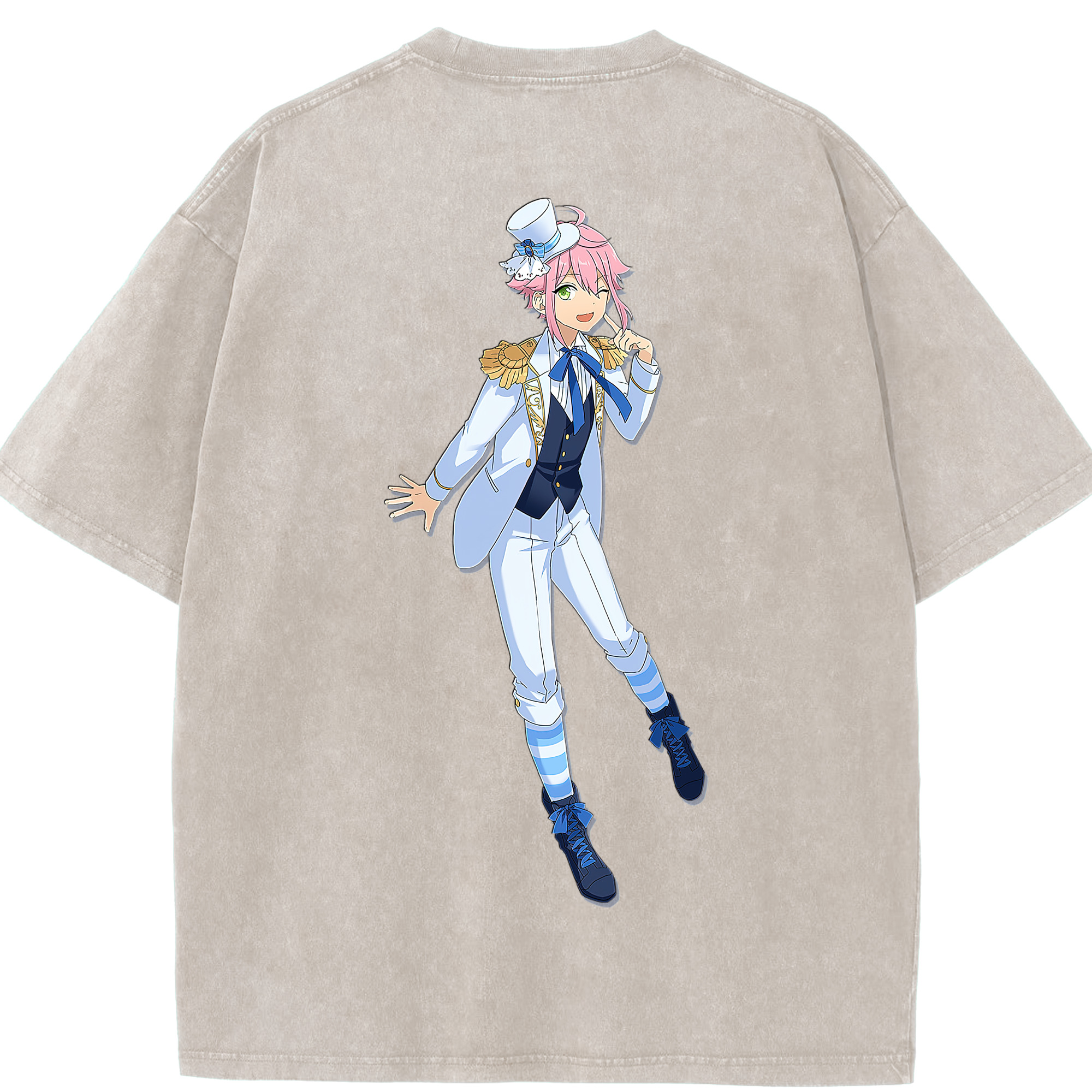 （画像用） あんさんぶるスターズ! Ensemble Stars 綿100% ヴィンテージ風 半袖Tシャツ（背面プリント）
