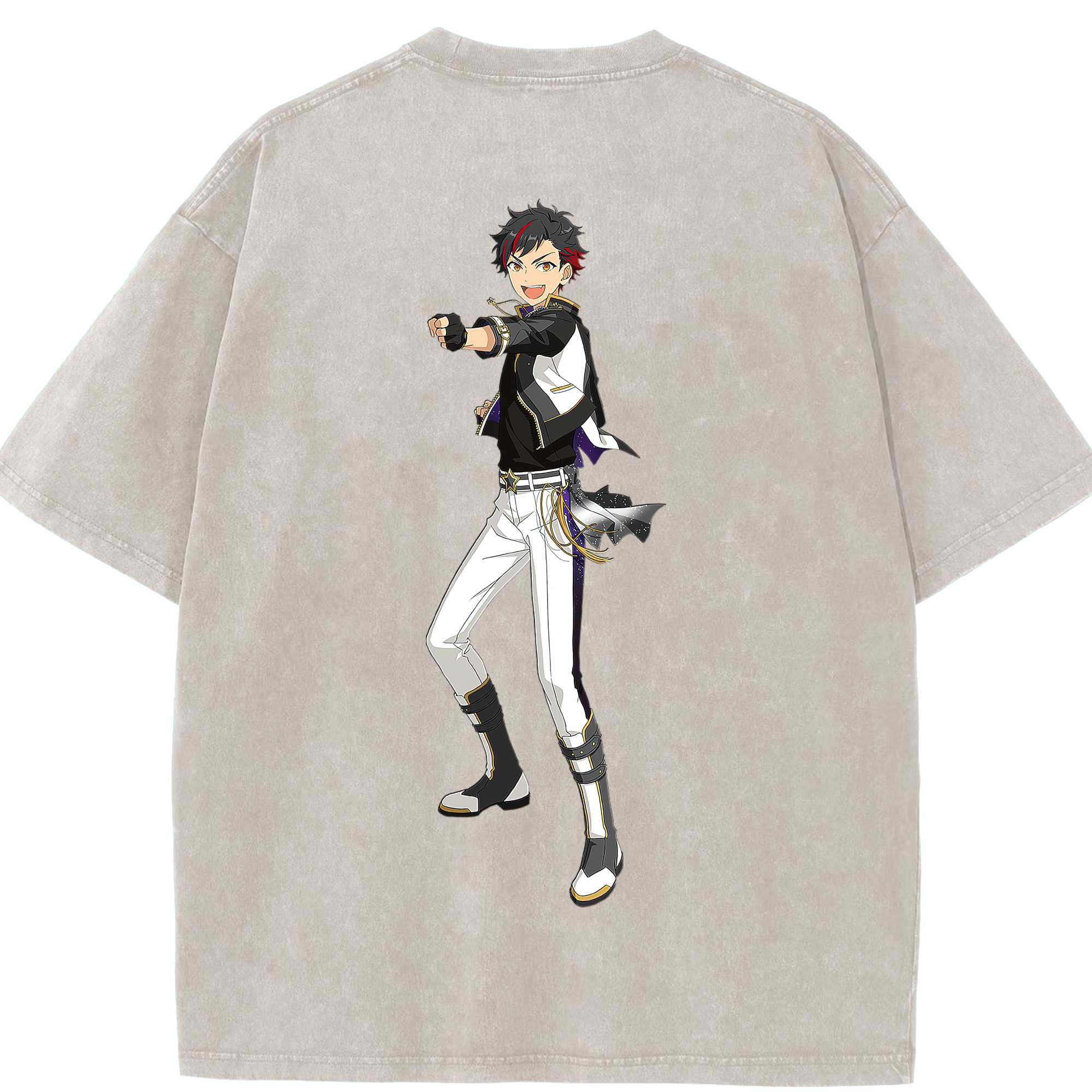 （画像用） あんさんぶるスターズ! Ensemble Stars 綿100% ヴィンテージ風 半袖Tシャツ（背面プリント）