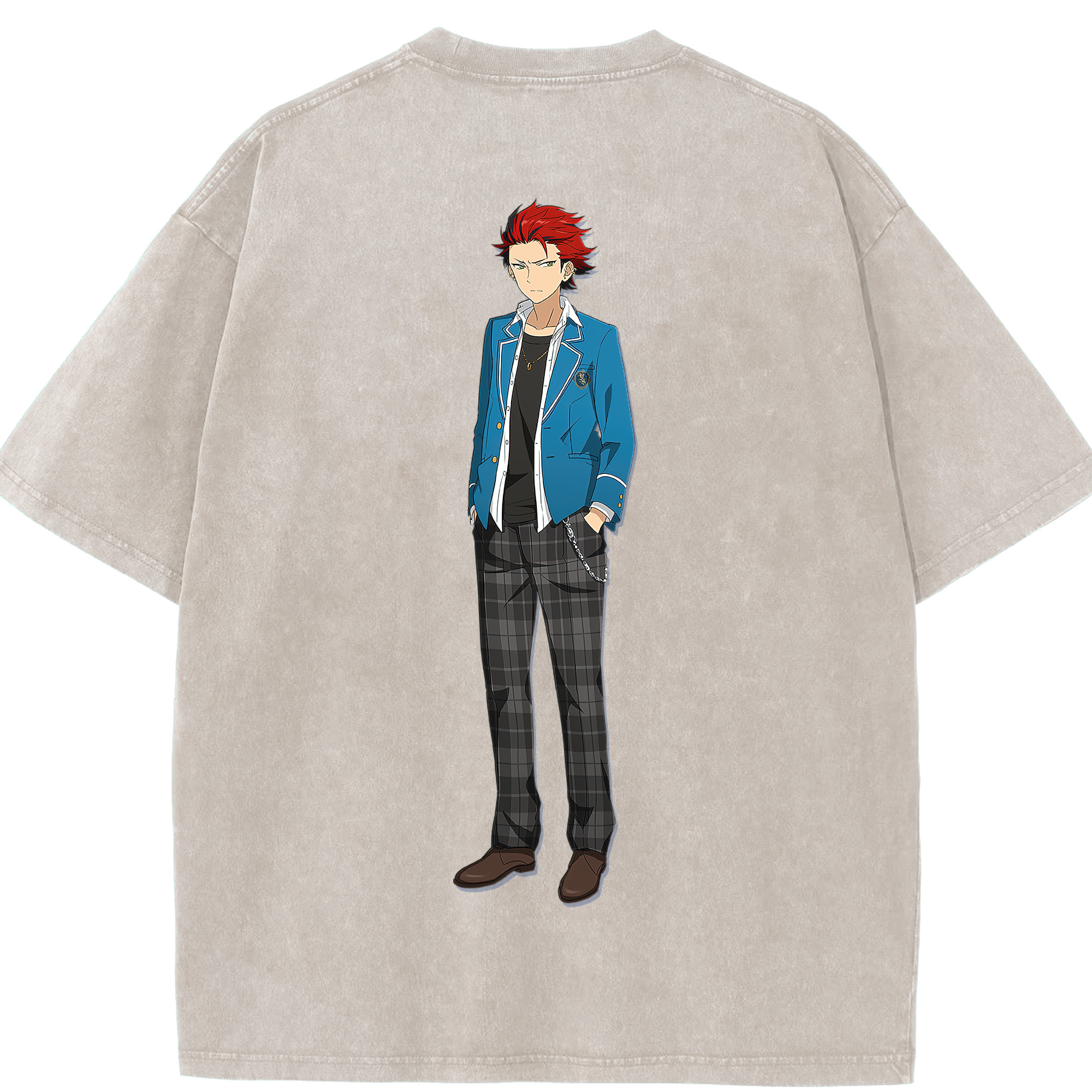 （画像用） あんさんぶるスターズ! Ensemble Stars 綿100% ヴィンテージ風 半袖Tシャツ（背面プリント）