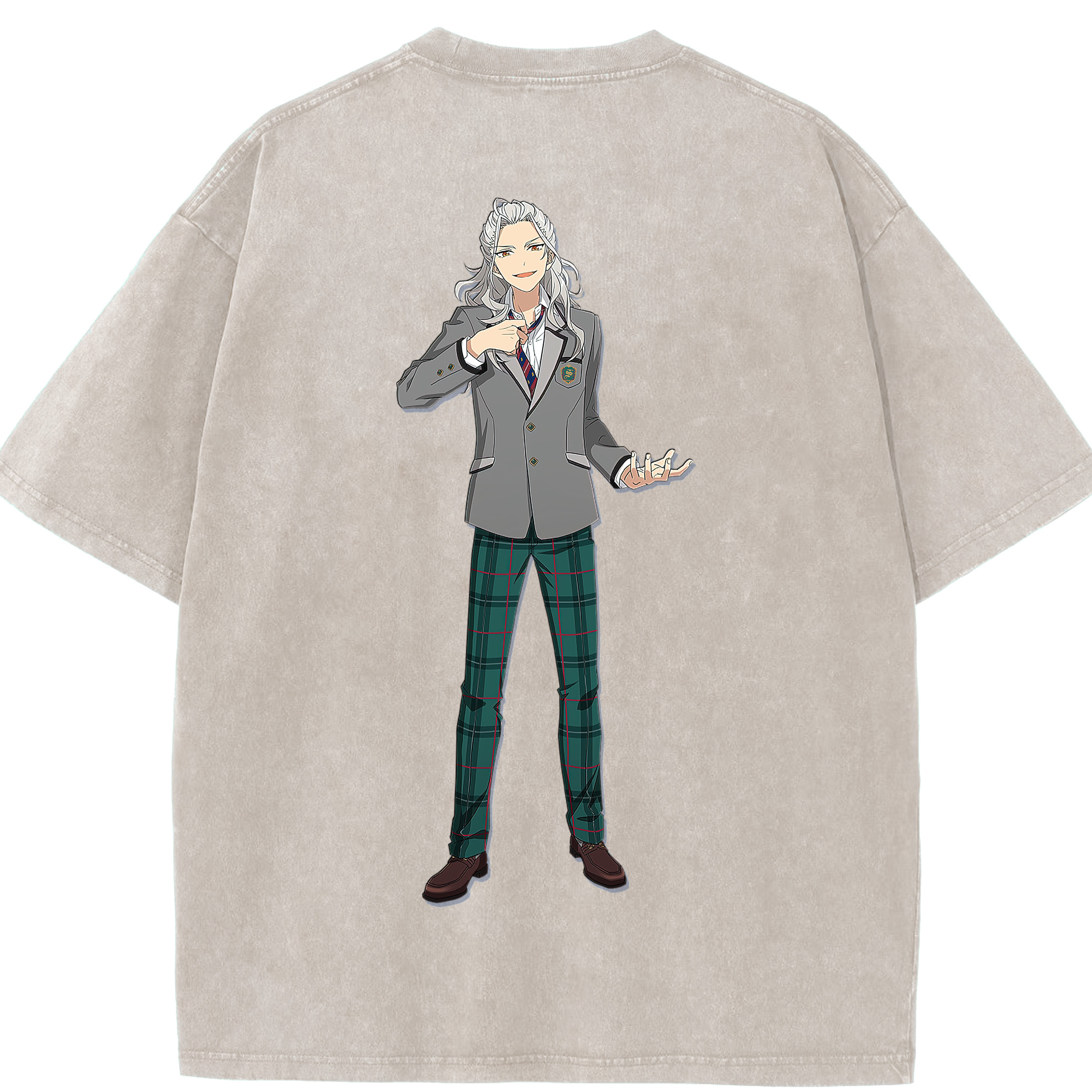 （画像用） あんさんぶるスターズ! Ensemble Stars 綿100% ヴィンテージ風 半袖Tシャツ（背面プリント）