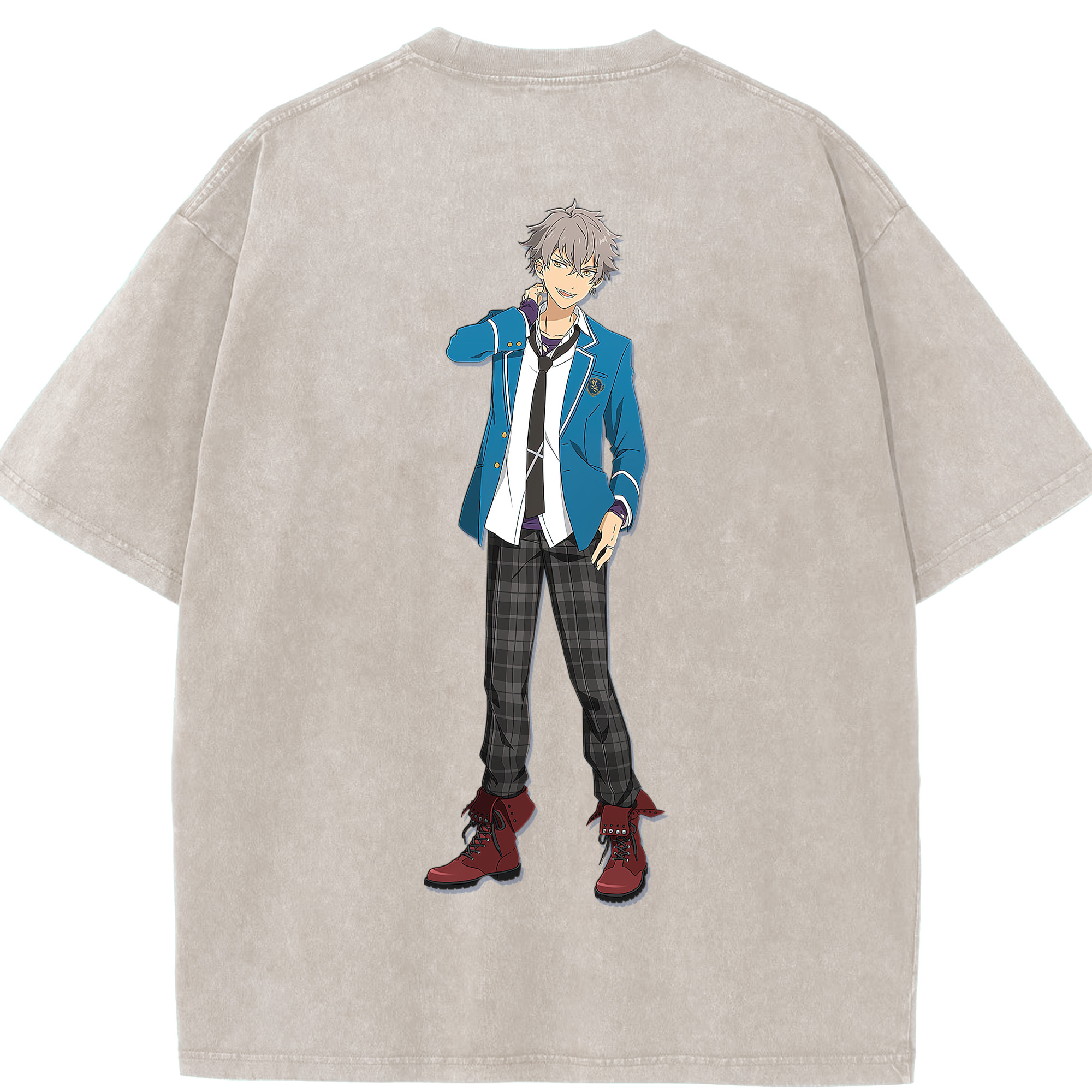 （画像用） あんさんぶるスターズ! Ensemble Stars 綿100% ヴィンテージ風 半袖Tシャツ（背面プリント）
