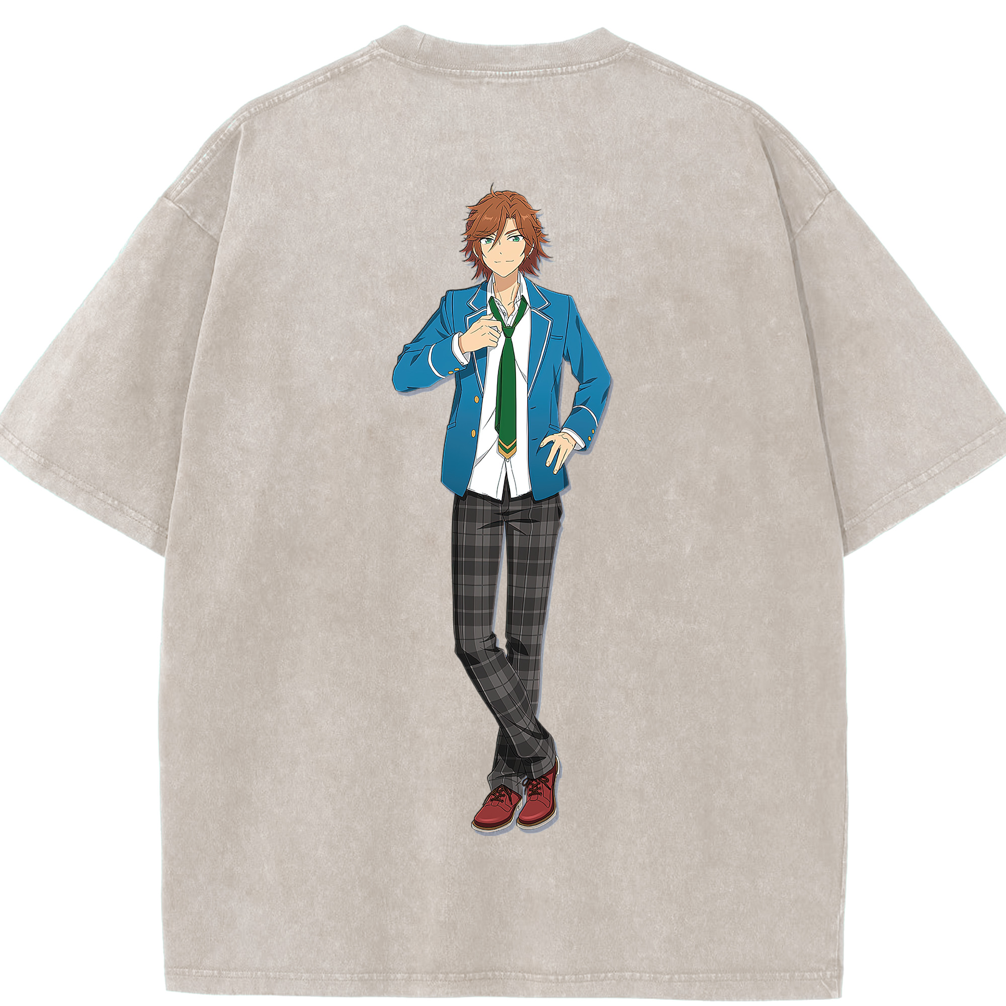 （画像用） あんさんぶるスターズ! Ensemble Stars 綿100% ヴィンテージ風 半袖Tシャツ（背面プリント）