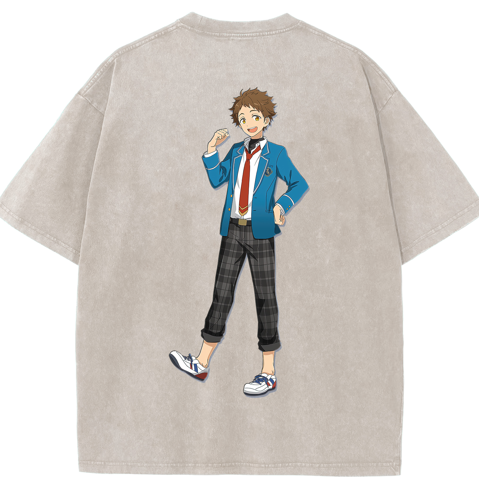 （画像用） あんさんぶるスターズ! Ensemble Stars 綿100% ヴィンテージ風 半袖Tシャツ（背面プリント）