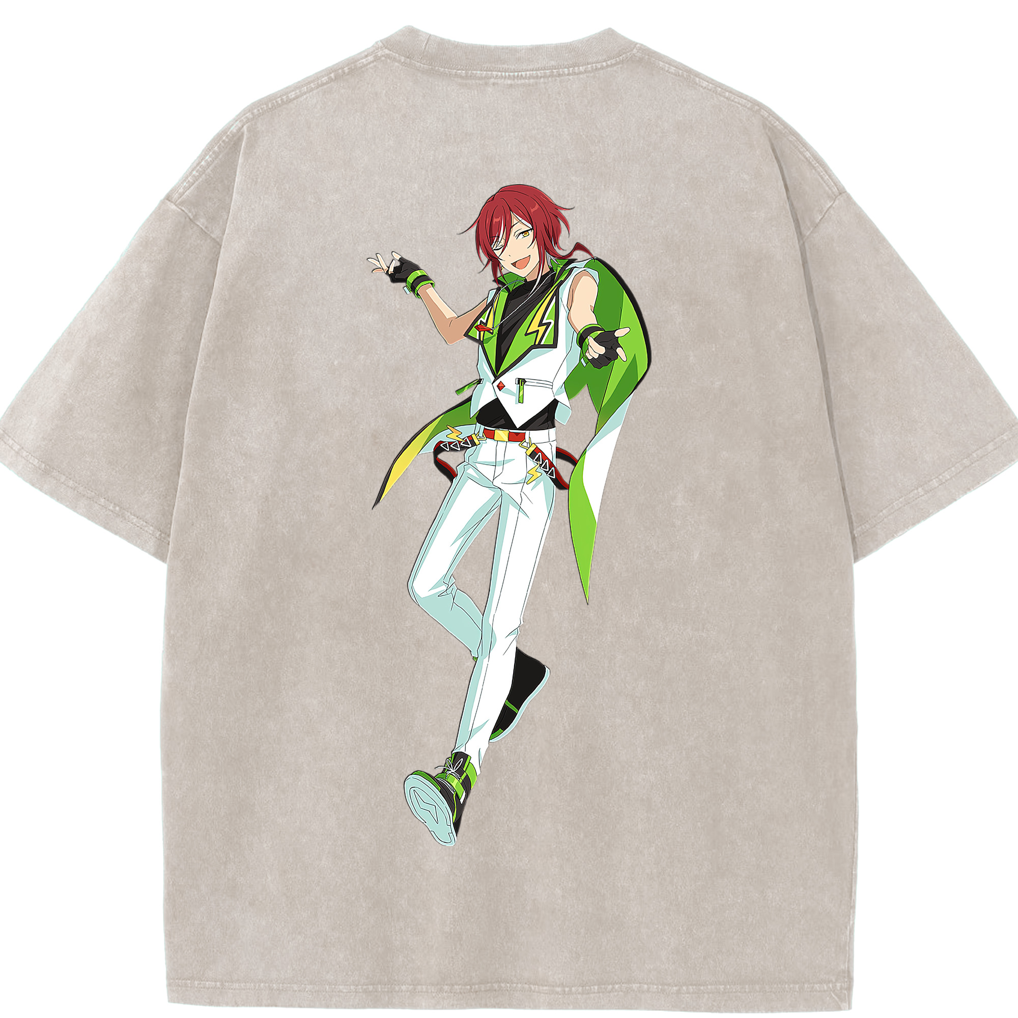 （画像用） あんさんぶるスターズ! Ensemble Stars 綿100% ヴィンテージ風 半袖Tシャツ（背面プリント）