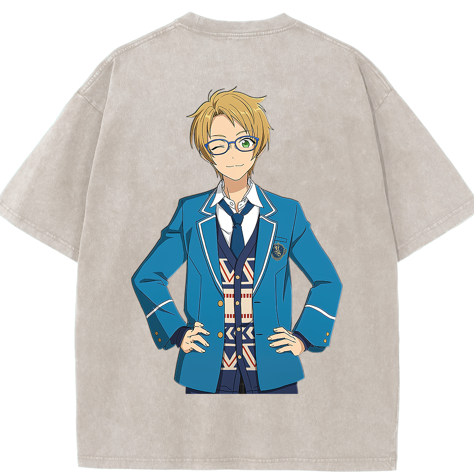 （画像用） あんさんぶるスターズ! Ensemble Stars 綿100% ヴィンテージ風 半袖Tシャツ（背面プリント）