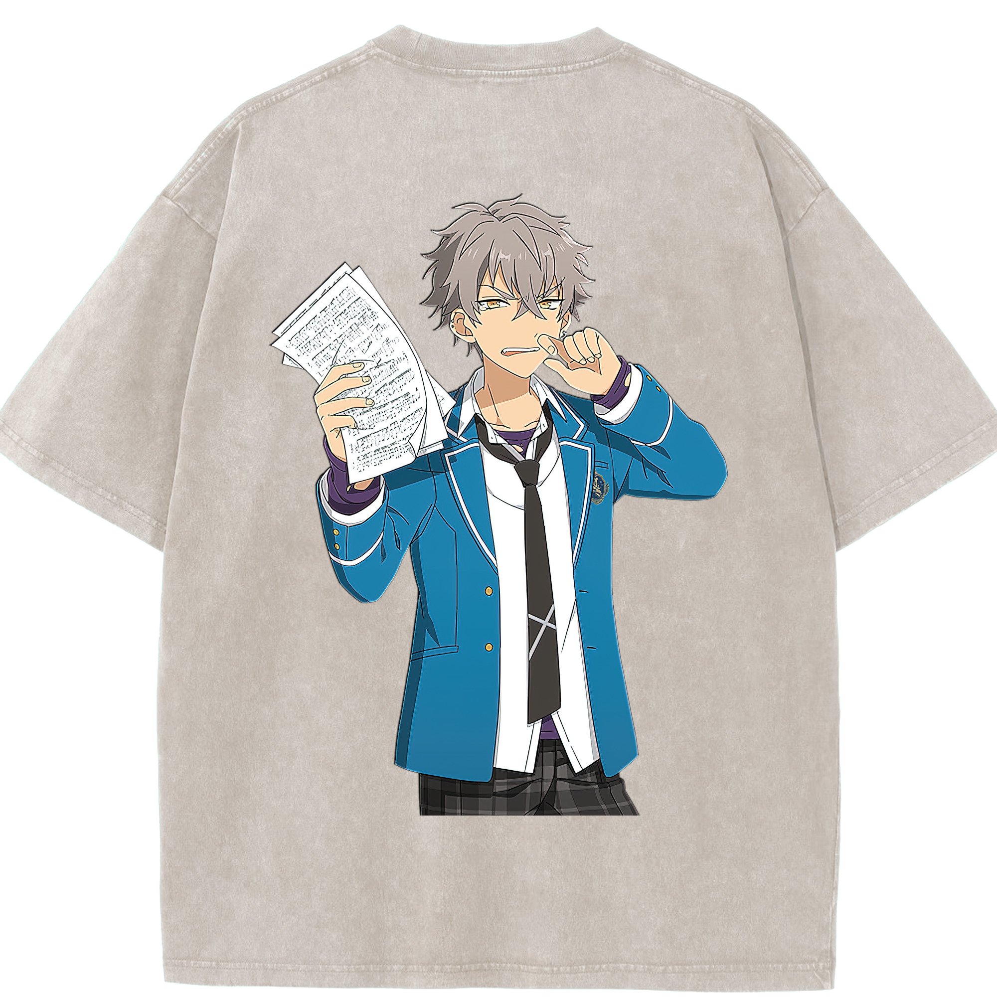 （画像用） あんさんぶるスターズ! Ensemble Stars 綿100% ヴィンテージ風 半袖Tシャツ（背面プリント）