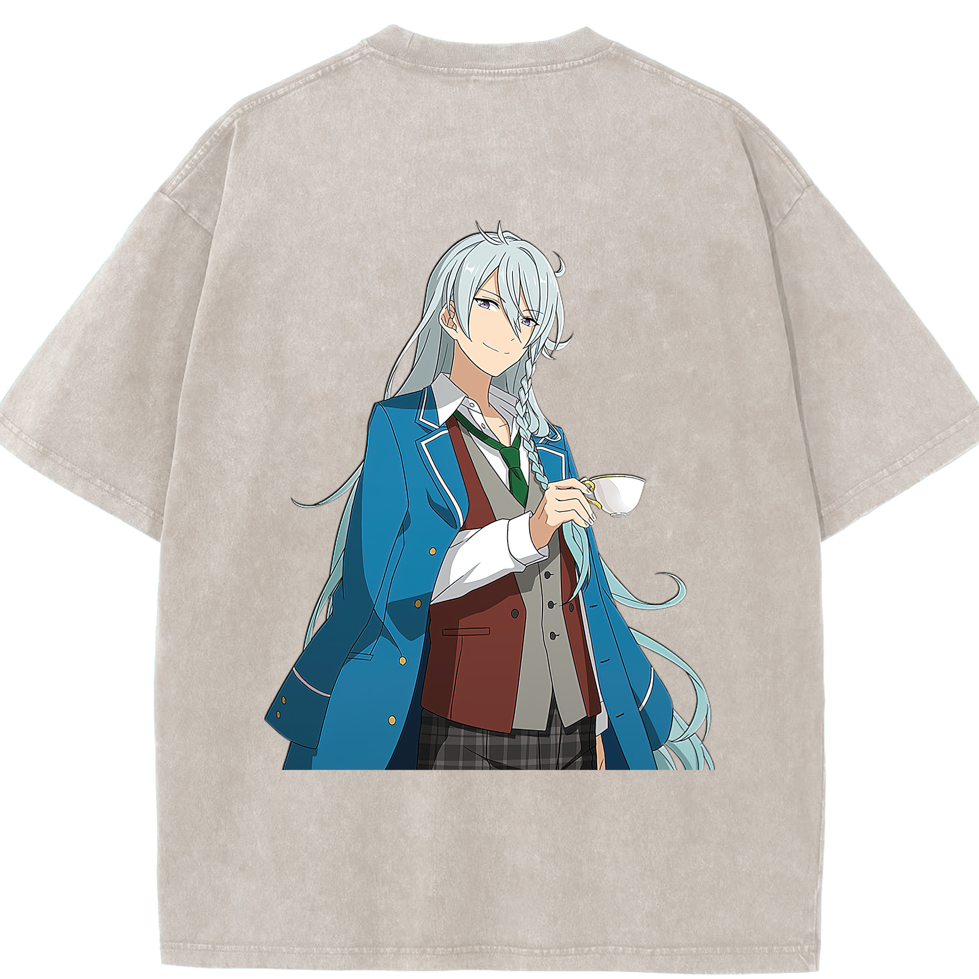 （画像用） あんさんぶるスターズ! Ensemble Stars 綿100% ヴィンテージ風 半袖Tシャツ（背面プリント）