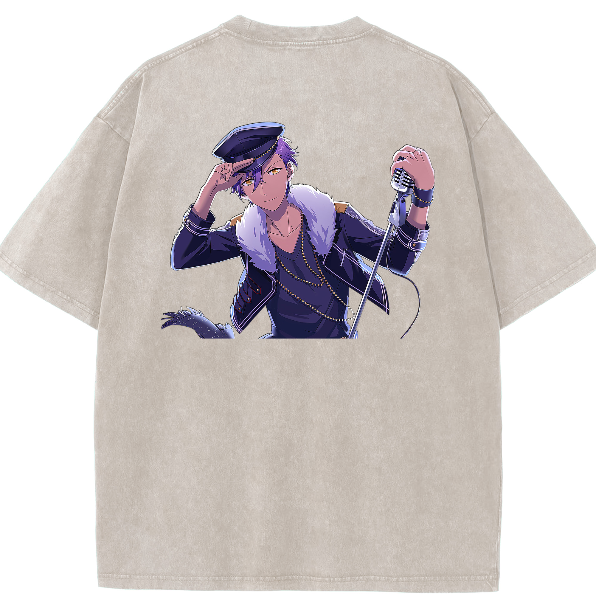 （画像用） あんさんぶるスターズ! Ensemble Stars 綿100% ヴィンテージ風 半袖Tシャツ（背面プリント）