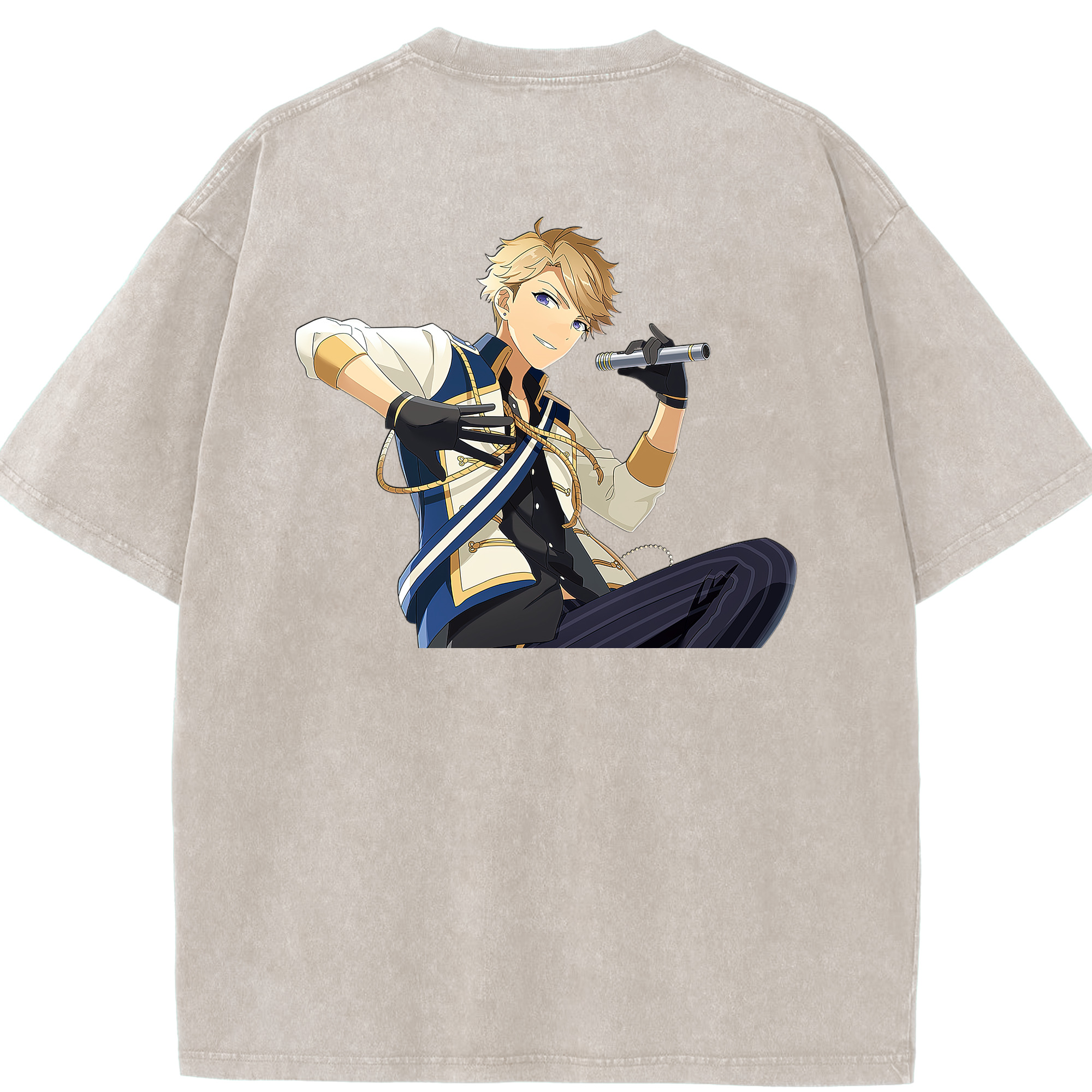 （画像用） あんさんぶるスターズ! Ensemble Stars 綿100% ヴィンテージ風 半袖Tシャツ（背面プリント）