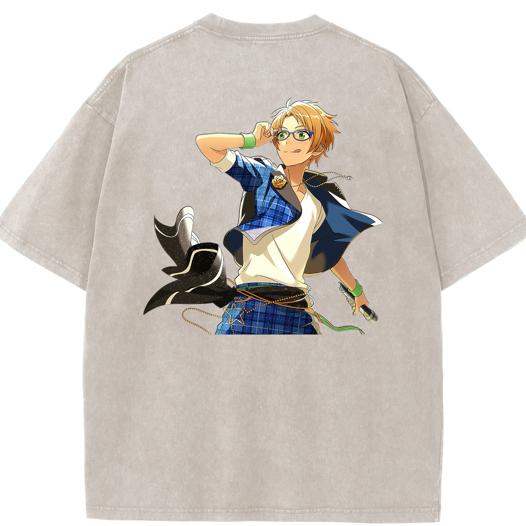 （画像用） あんさんぶるスターズ! Ensemble Stars 綿100% ヴィンテージ風 半袖Tシャツ（背面プリント）