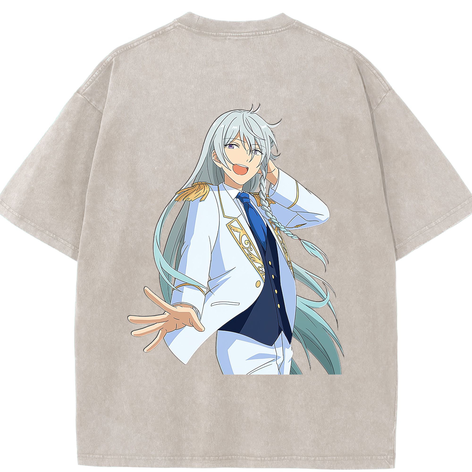 （画像用） あんさんぶるスターズ! Ensemble Stars 綿100% ヴィンテージ風 半袖Tシャツ（背面プリント）