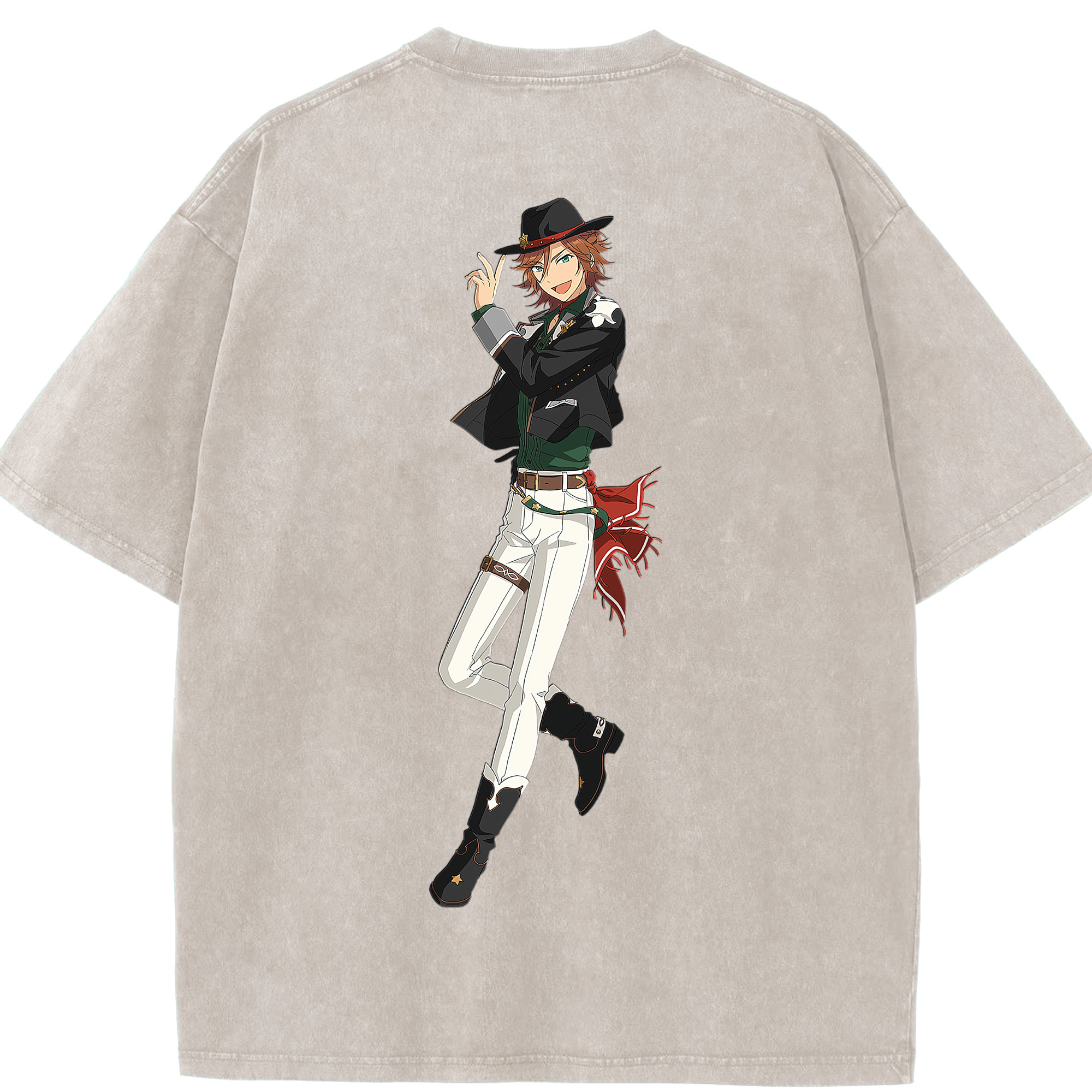 （画像用） あんさんぶるスターズ! Ensemble Stars 綿100% ヴィンテージ風 半袖Tシャツ（背面プリント）