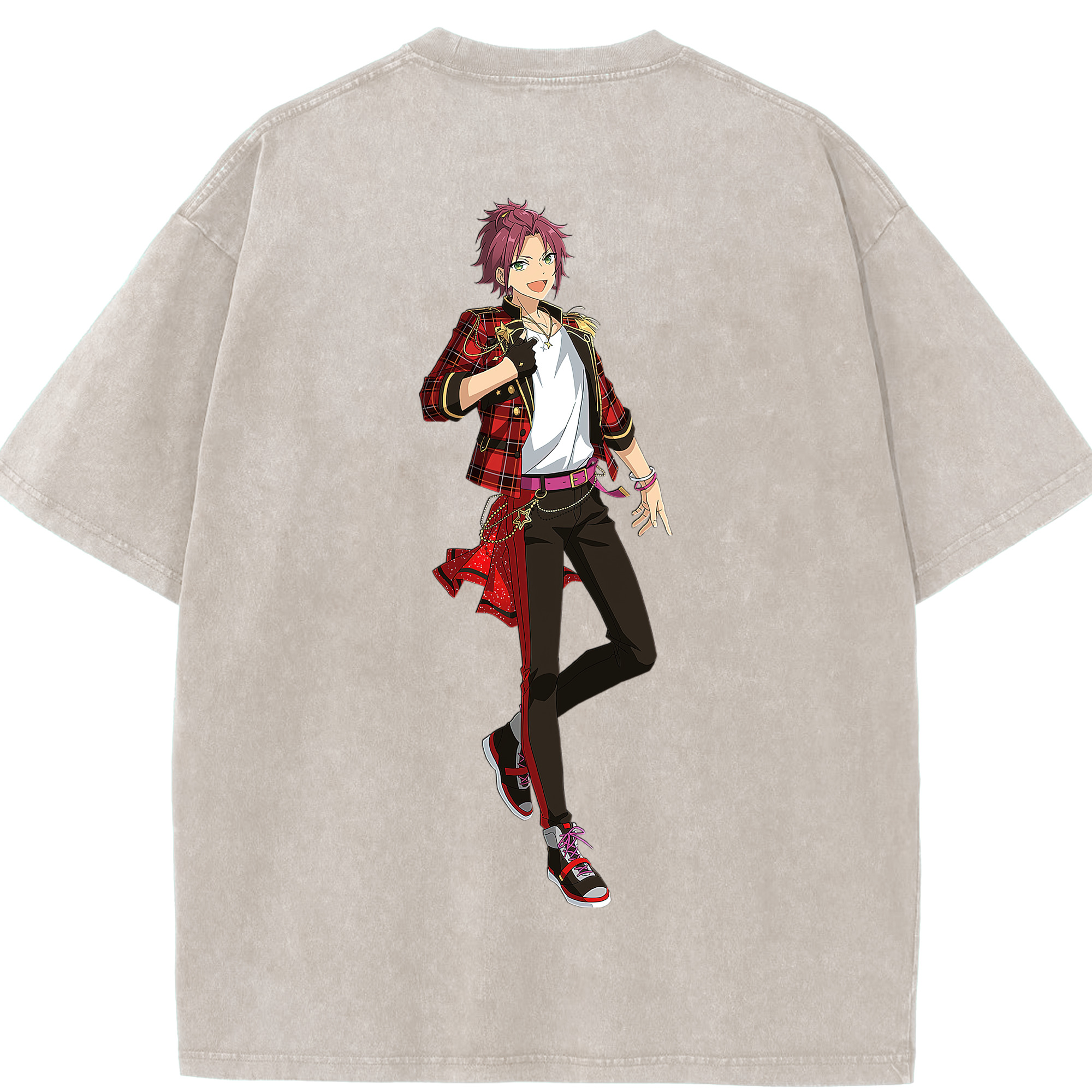 （画像用） あんさんぶるスターズ! Ensemble Stars 綿100% ヴィンテージ風 半袖Tシャツ（背面プリント）