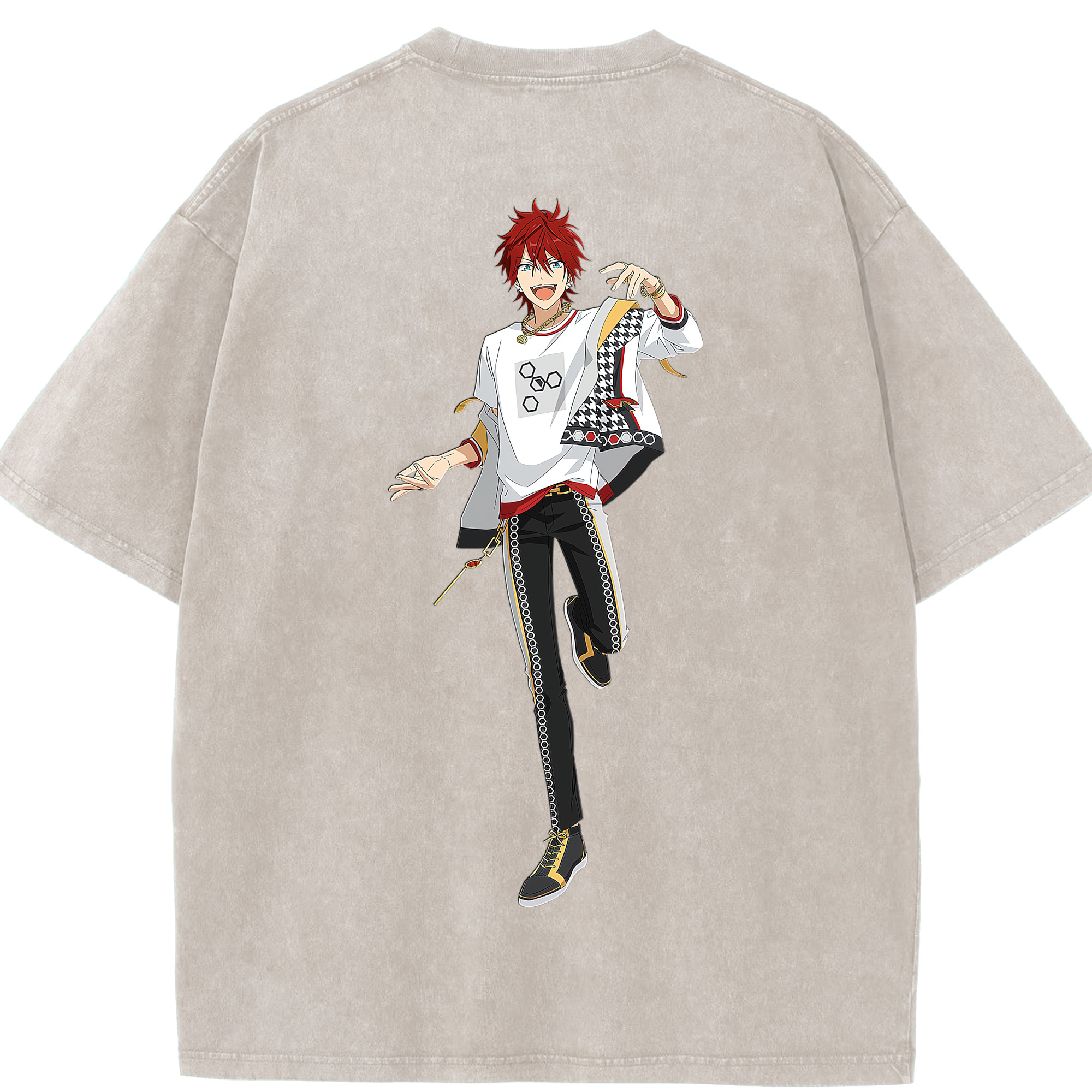 （画像用） あんさんぶるスターズ! Ensemble Stars 綿100% ヴィンテージ風 半袖Tシャツ（背面プリント）