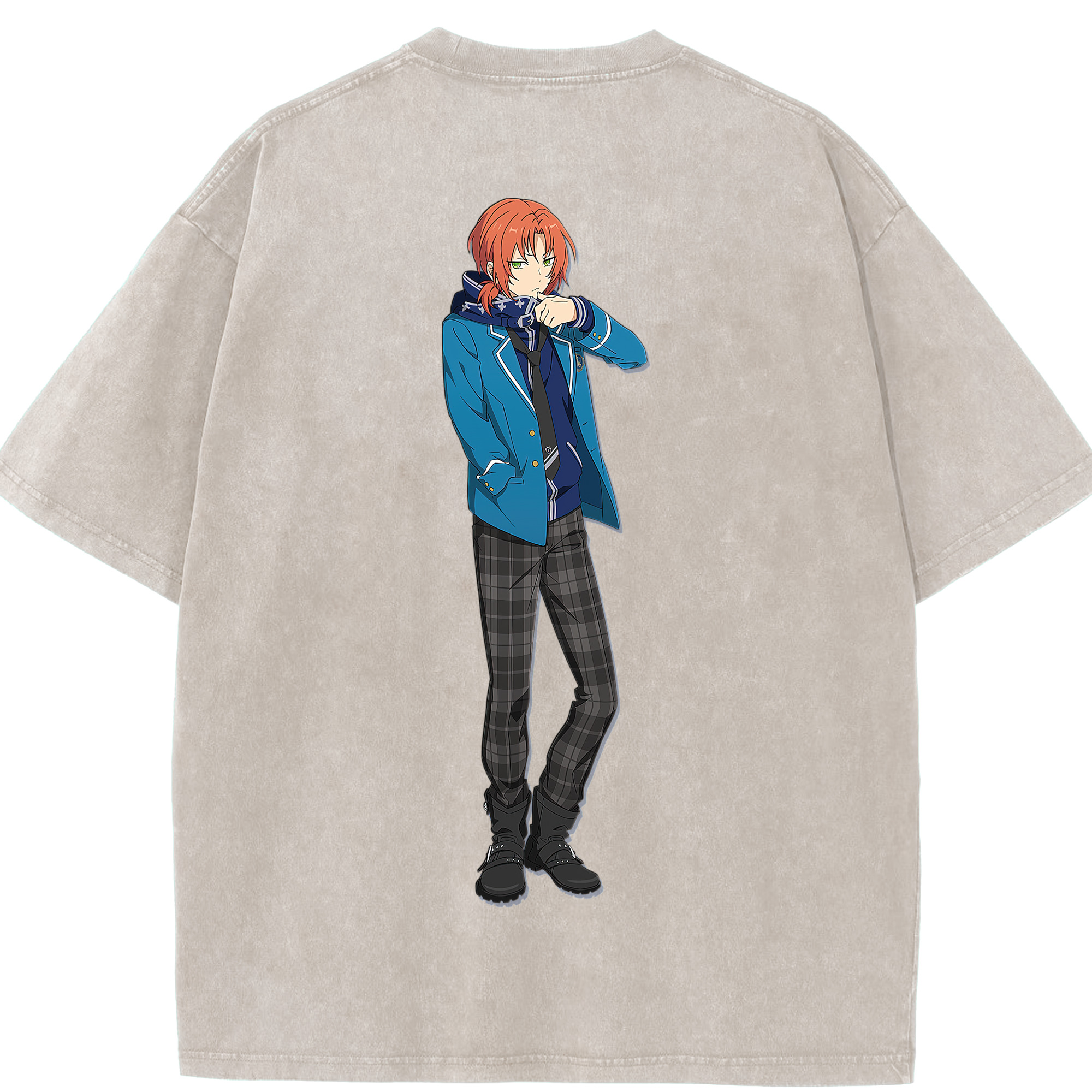 （画像用） あんさんぶるスターズ! Ensemble Stars 綿100% ヴィンテージ風 半袖Tシャツ（背面プリント）