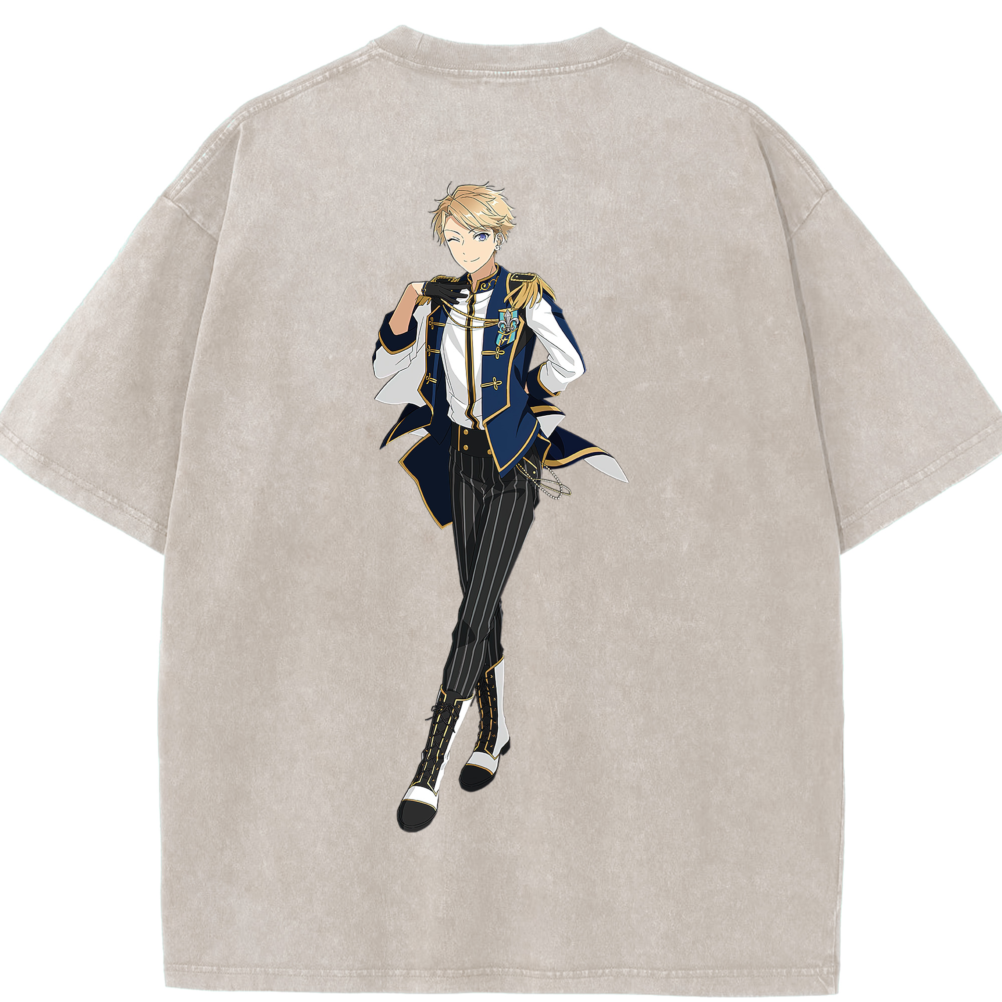 （画像用） あんさんぶるスターズ! Ensemble Stars 綿100% ヴィンテージ風 半袖Tシャツ（背面プリント）
