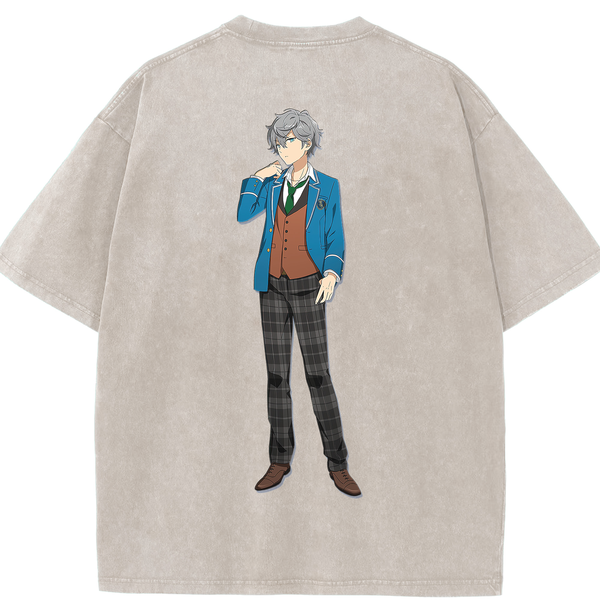 （画像用） あんさんぶるスターズ! Ensemble Stars 綿100% ヴィンテージ風 半袖Tシャツ（背面プリント）