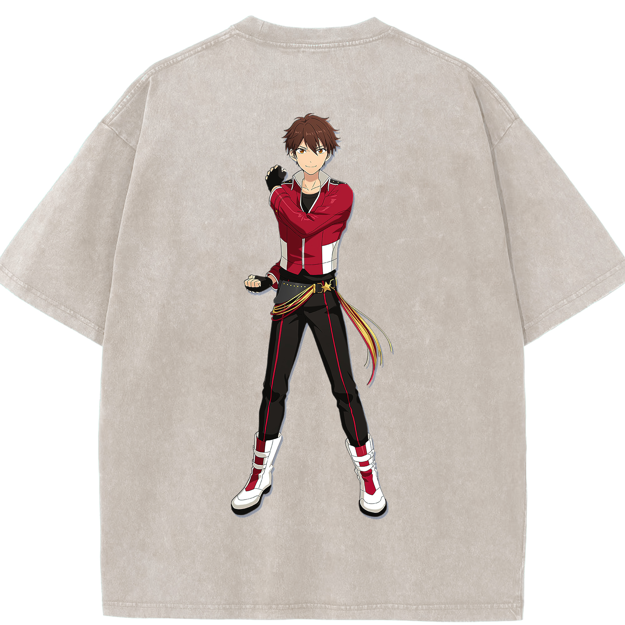 （画像用） あんさんぶるスターズ! Ensemble Stars 綿100% ヴィンテージ風 半袖Tシャツ（背面プリント）