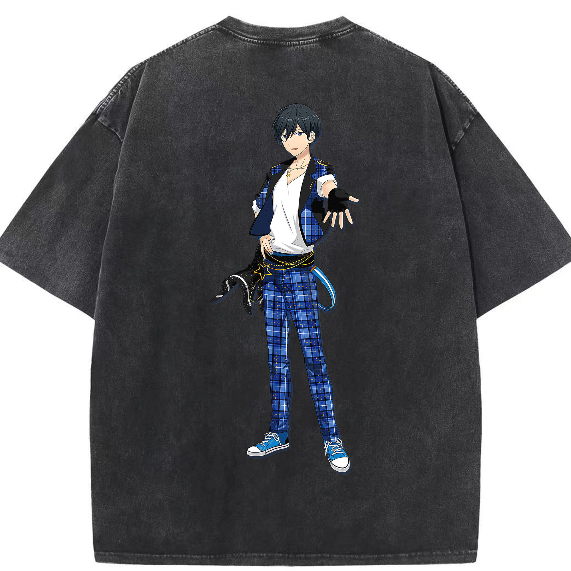 （画像用） あんさんぶるスターズ! Ensemble Stars 綿100% ヴィンテージ風 半袖Tシャツ（背面プリント）