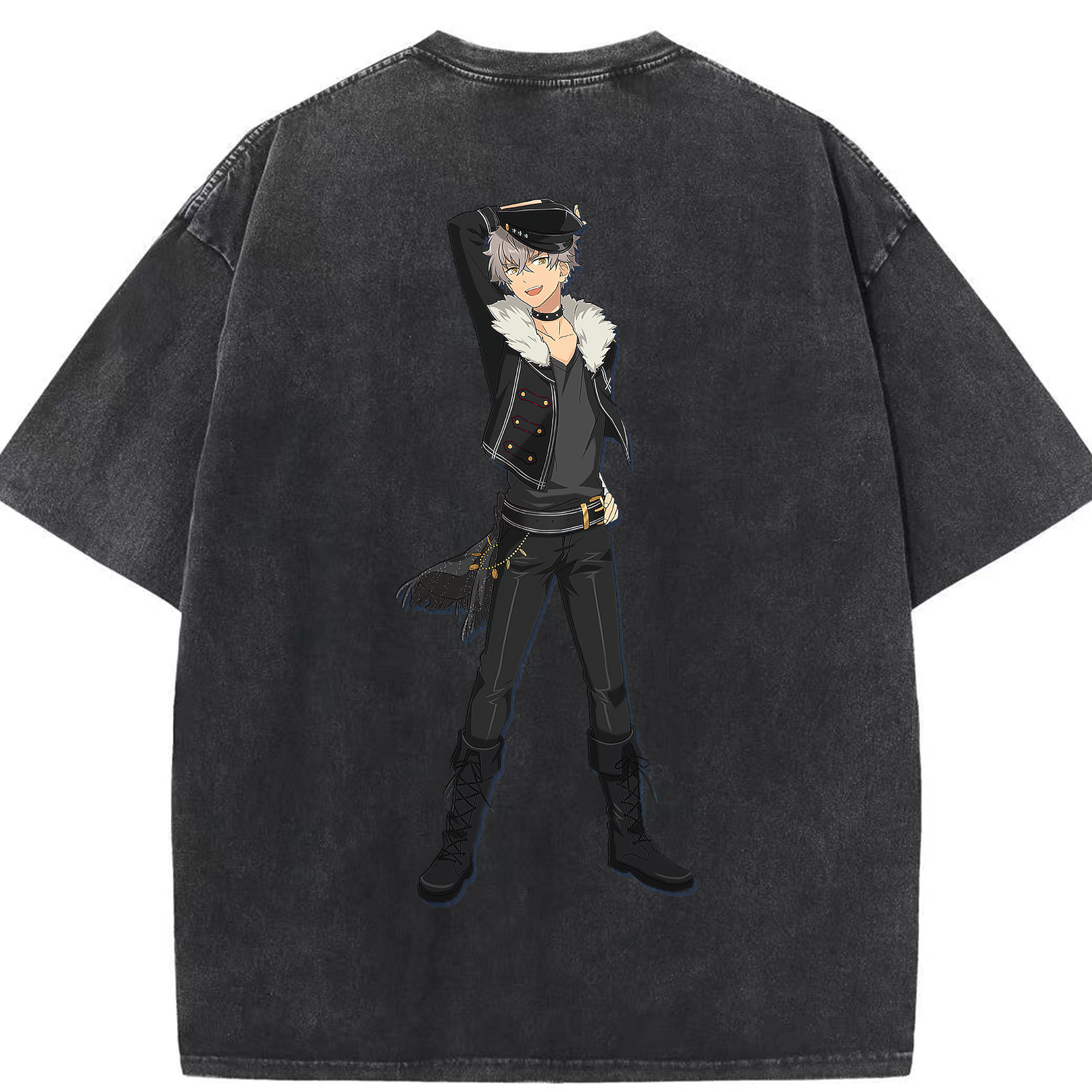 （画像用） あんさんぶるスターズ! Ensemble Stars 綿100% ヴィンテージ風 半袖Tシャツ（背面プリント）
