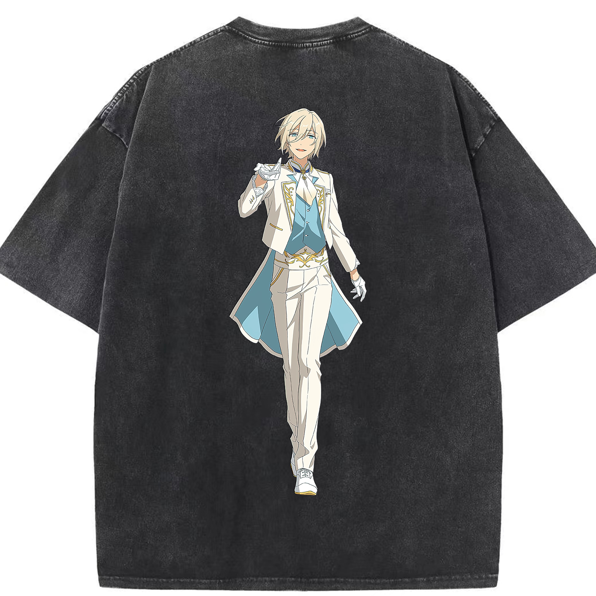 （画像用） あんさんぶるスターズ! Ensemble Stars 綿100% ヴィンテージ風 半袖Tシャツ（背面プリント）
