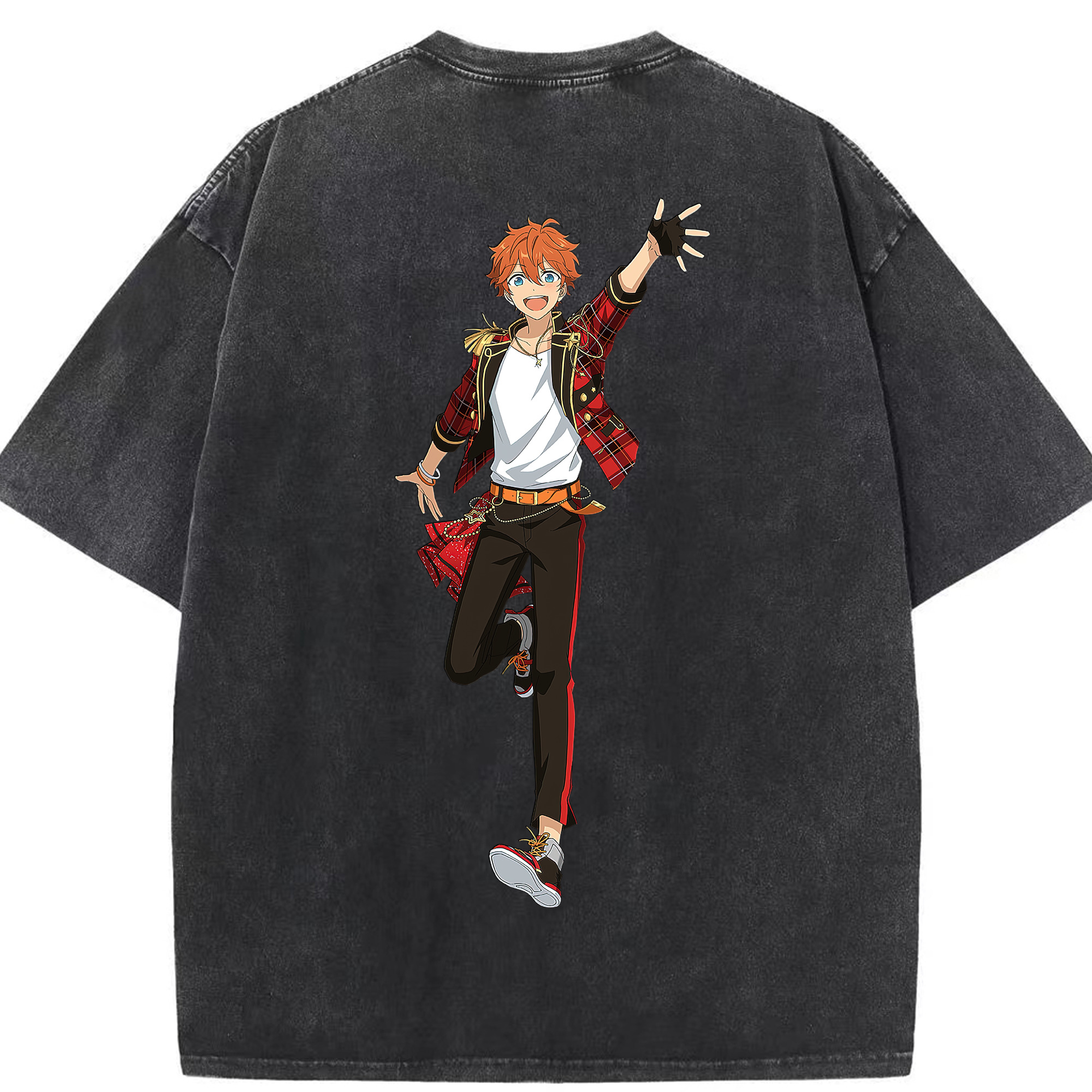 （画像用） あんさんぶるスターズ! Ensemble Stars 綿100% ヴィンテージ風 半袖Tシャツ（背面プリント）