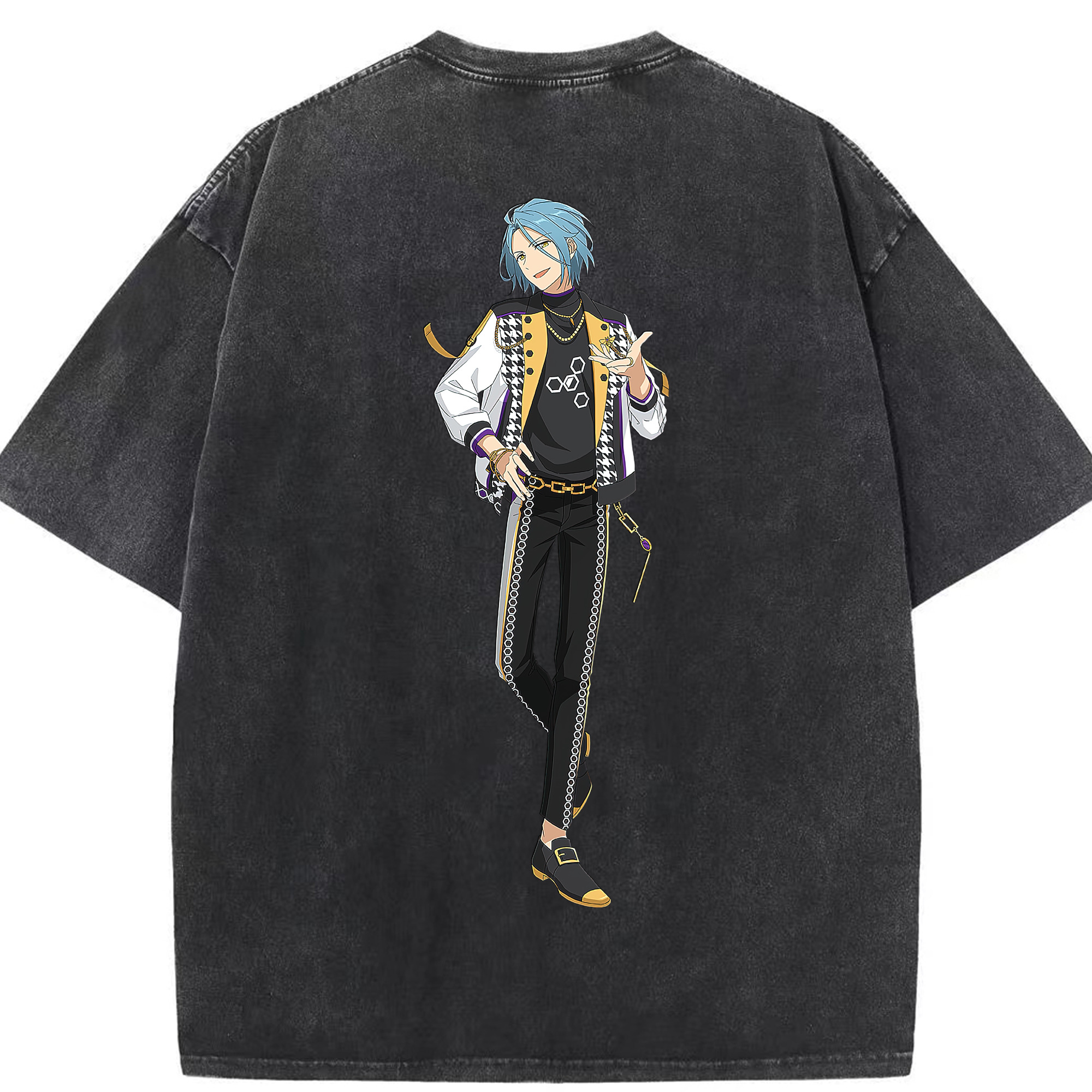 （画像用） あんさんぶるスターズ! Ensemble Stars 綿100% ヴィンテージ風 半袖Tシャツ（背面プリント）