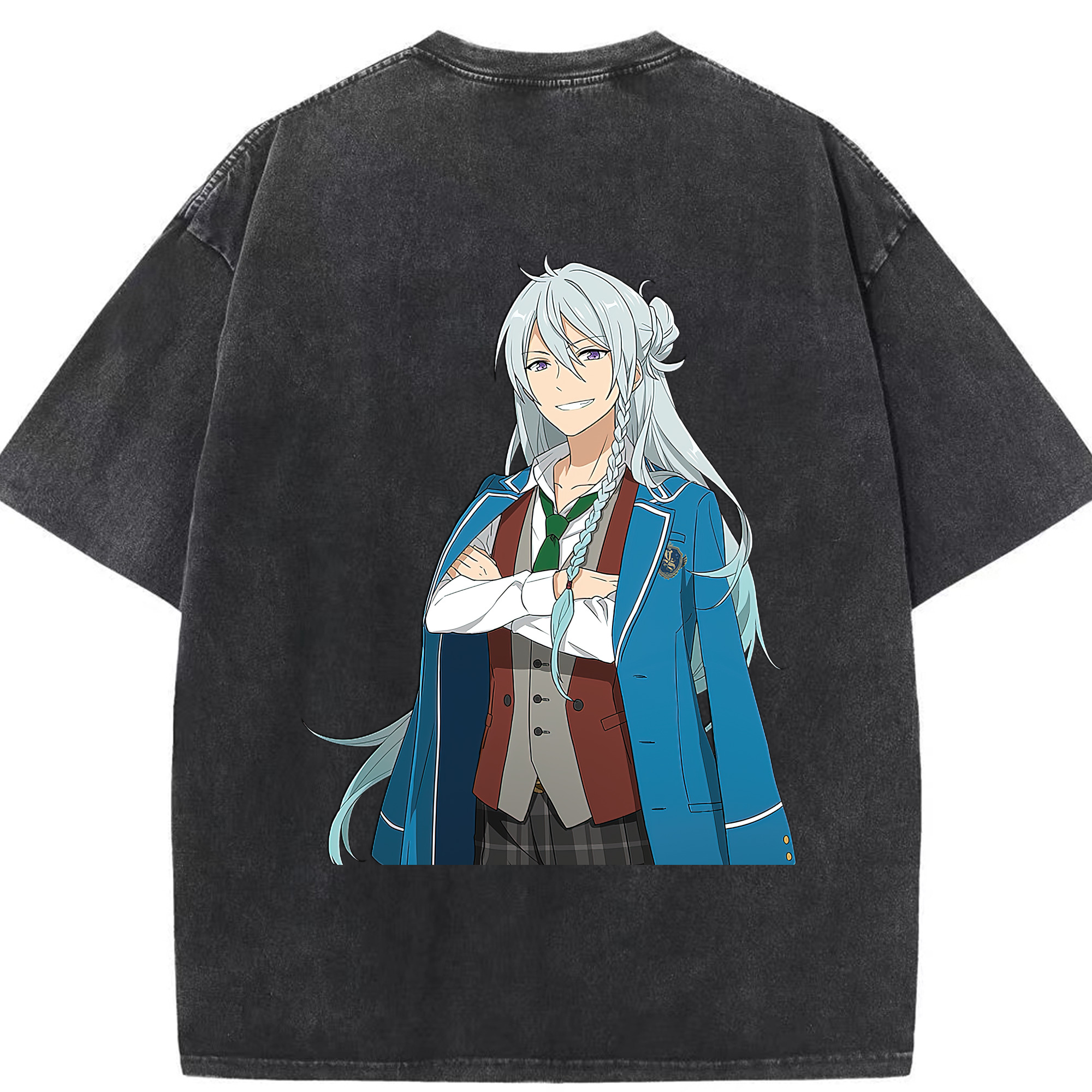 （画像用） あんさんぶるスターズ! Ensemble Stars 綿100% ヴィンテージ風 半袖Tシャツ（背面プリント）